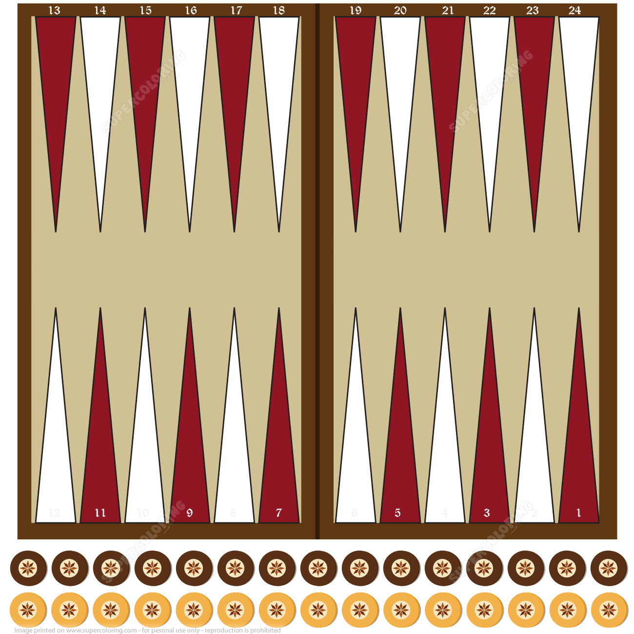 Printable Paper Backgammon Board With Chips Free Printable Papercraft Templates
