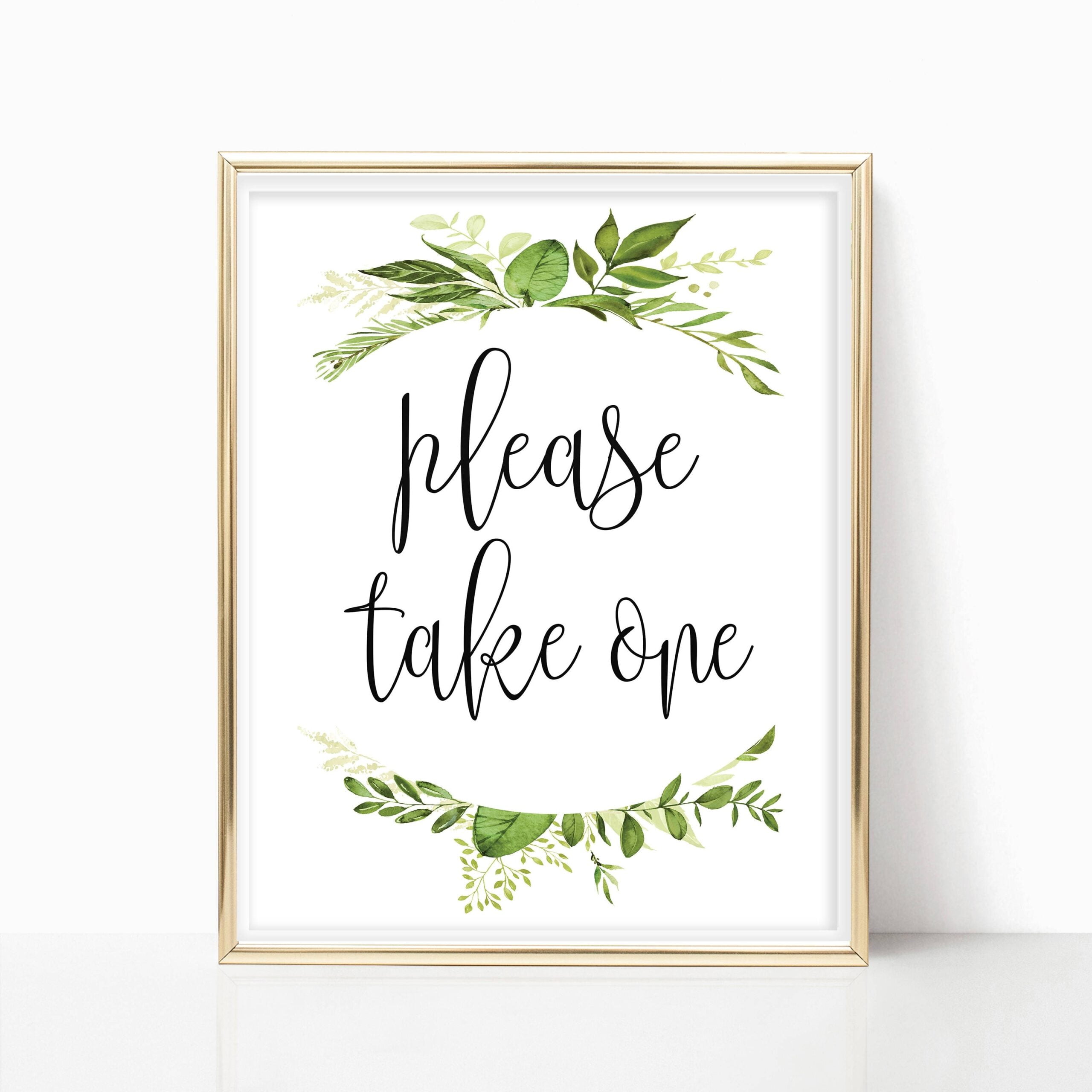 Printable Please Take One Sign Wedding Favor Sign Reception Etsy de