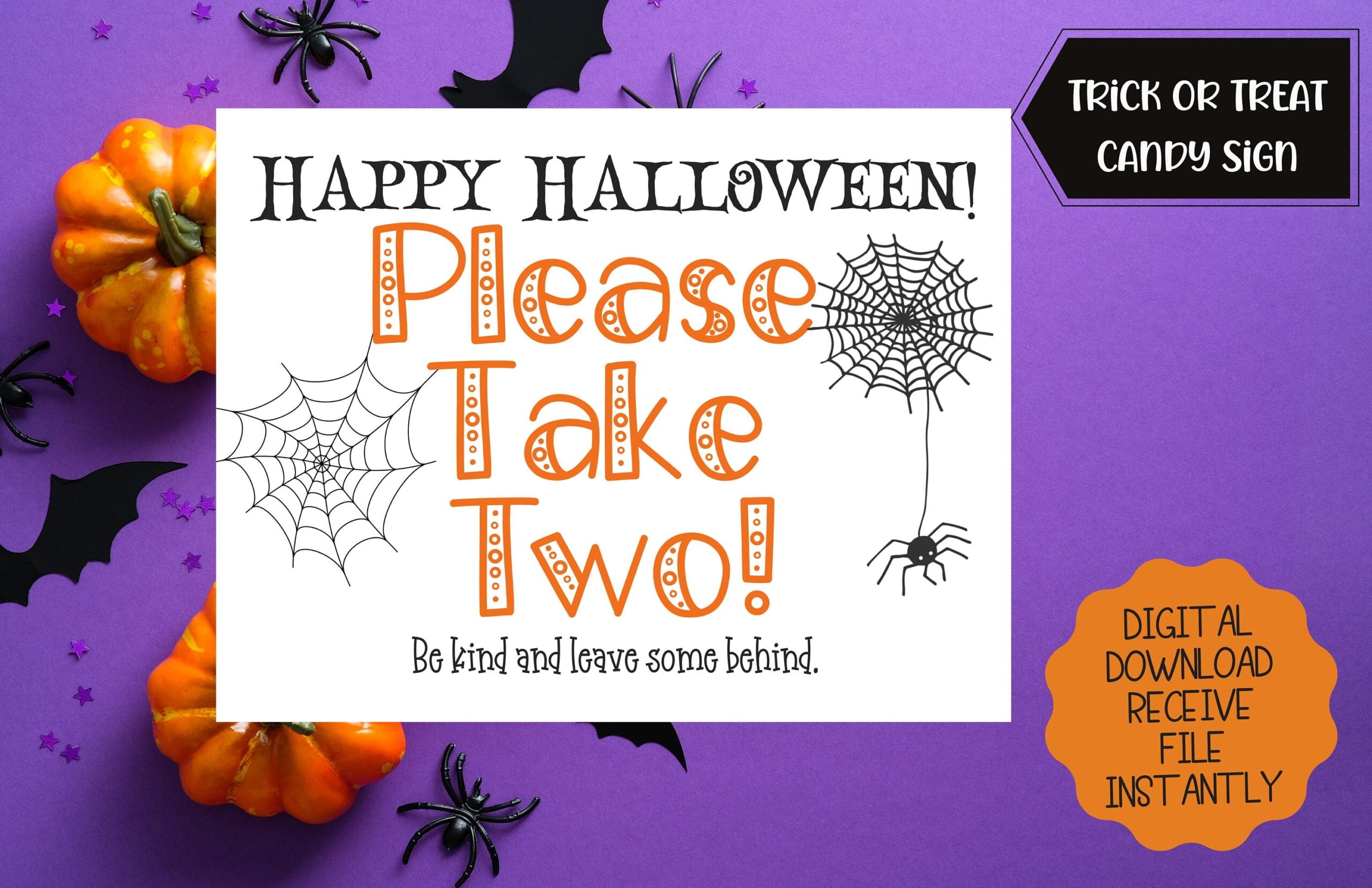 Printable Sign For Halloween Candy Bowl Trick Or Treater Etsy de