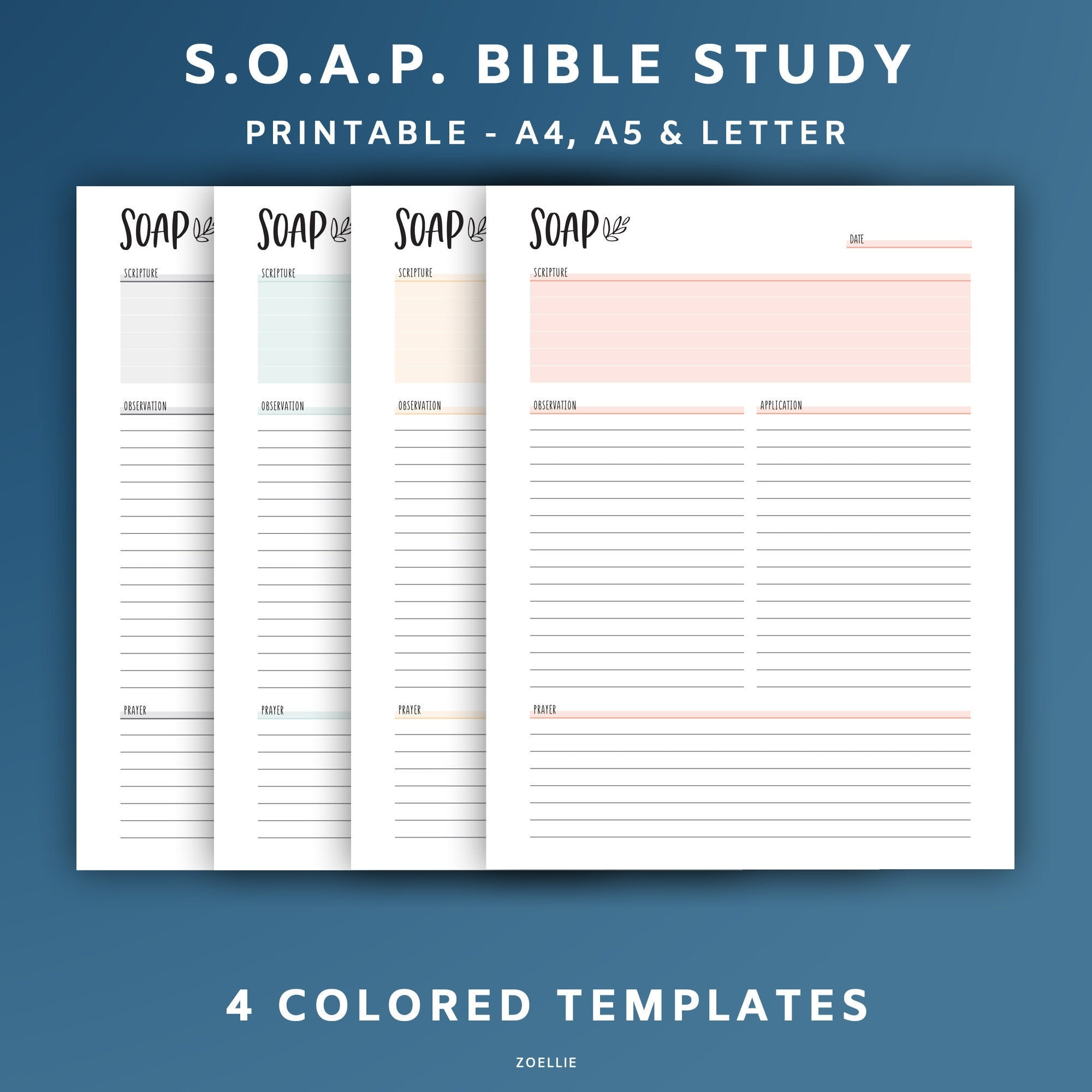 Printable SOAP Bible Study A4 A5 And Letter Bible Journal Etsy de