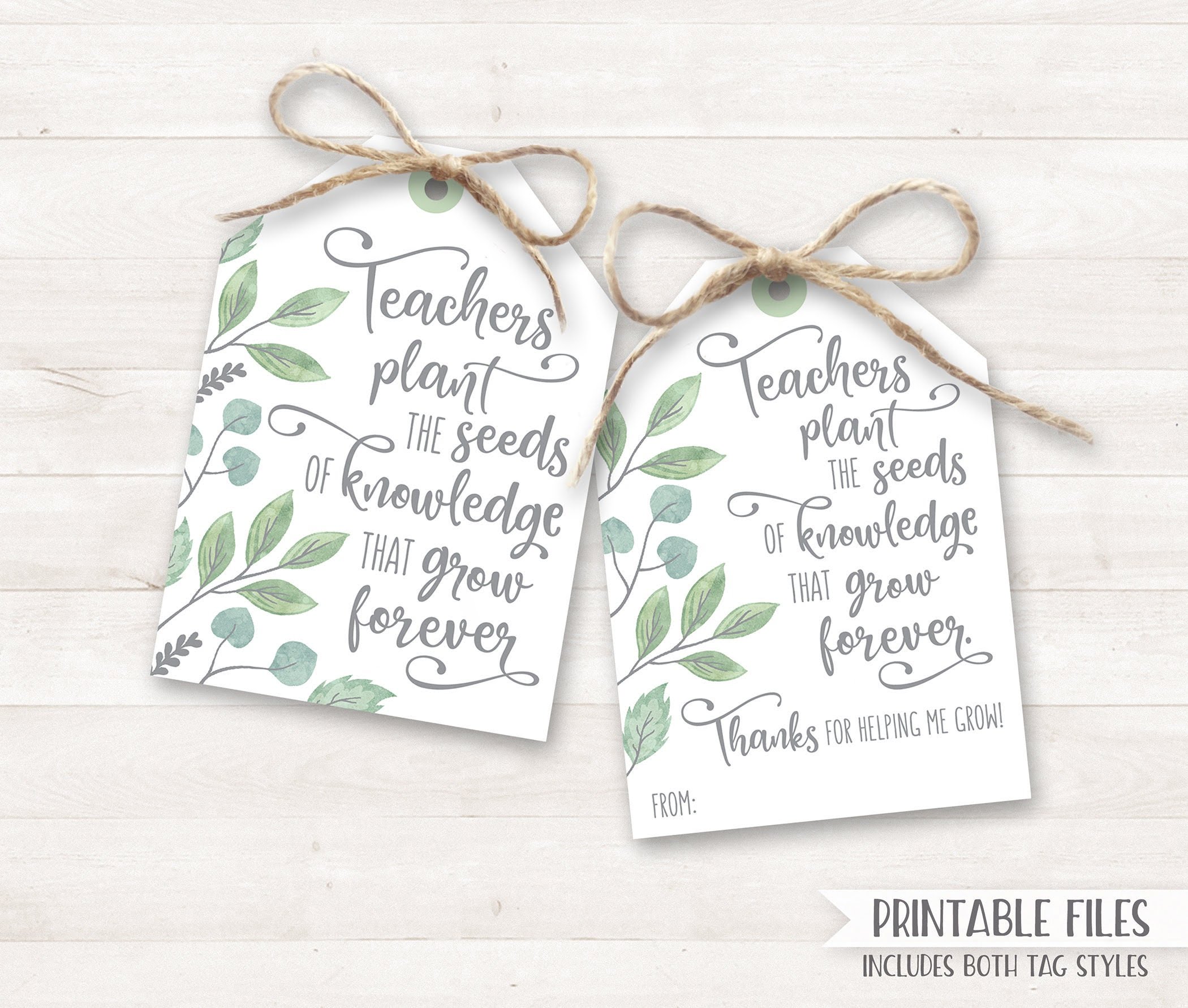 PRINTABLE Teacher Appreciation Gift Tags Teacher Thank You Etsy de