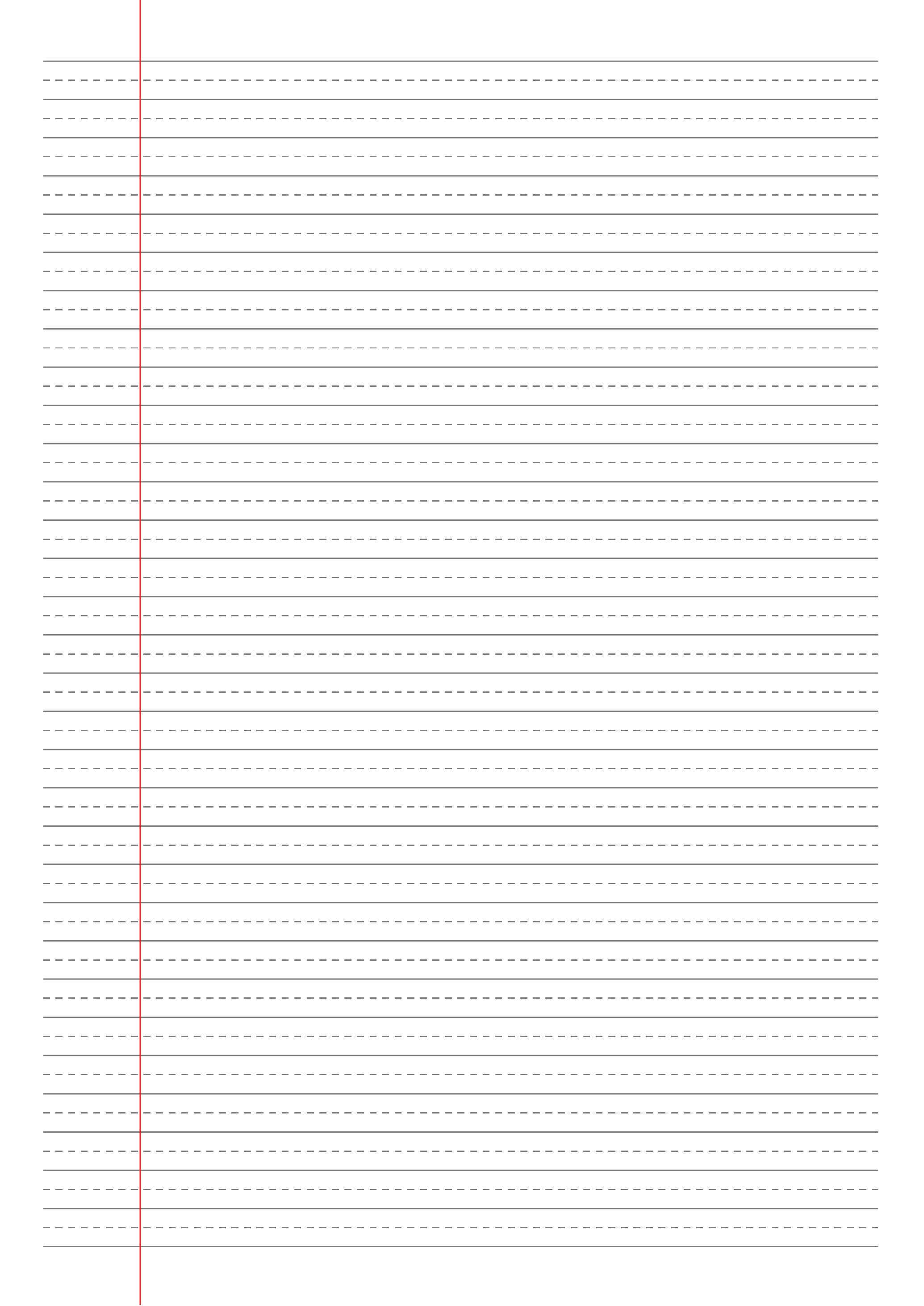Printable Wide Ruled With Dashed Center Guide Line Gray Lines PDF Download Handwriting Paper Handwriting Paper Printable Writing Paper Template