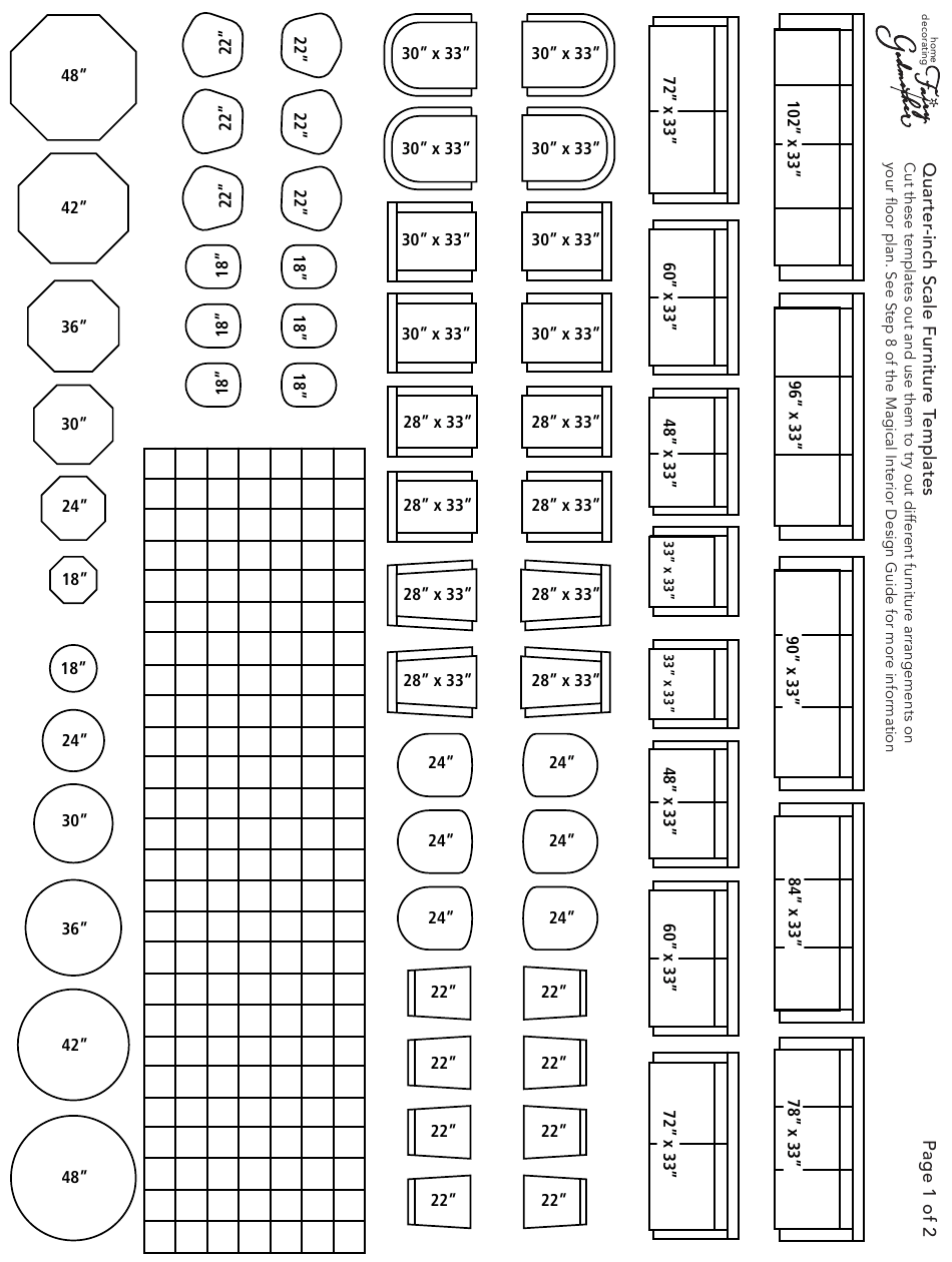 Quarter Inch Scale Furniture Templates Fairy Godmother Download Printable PDF Templateroller