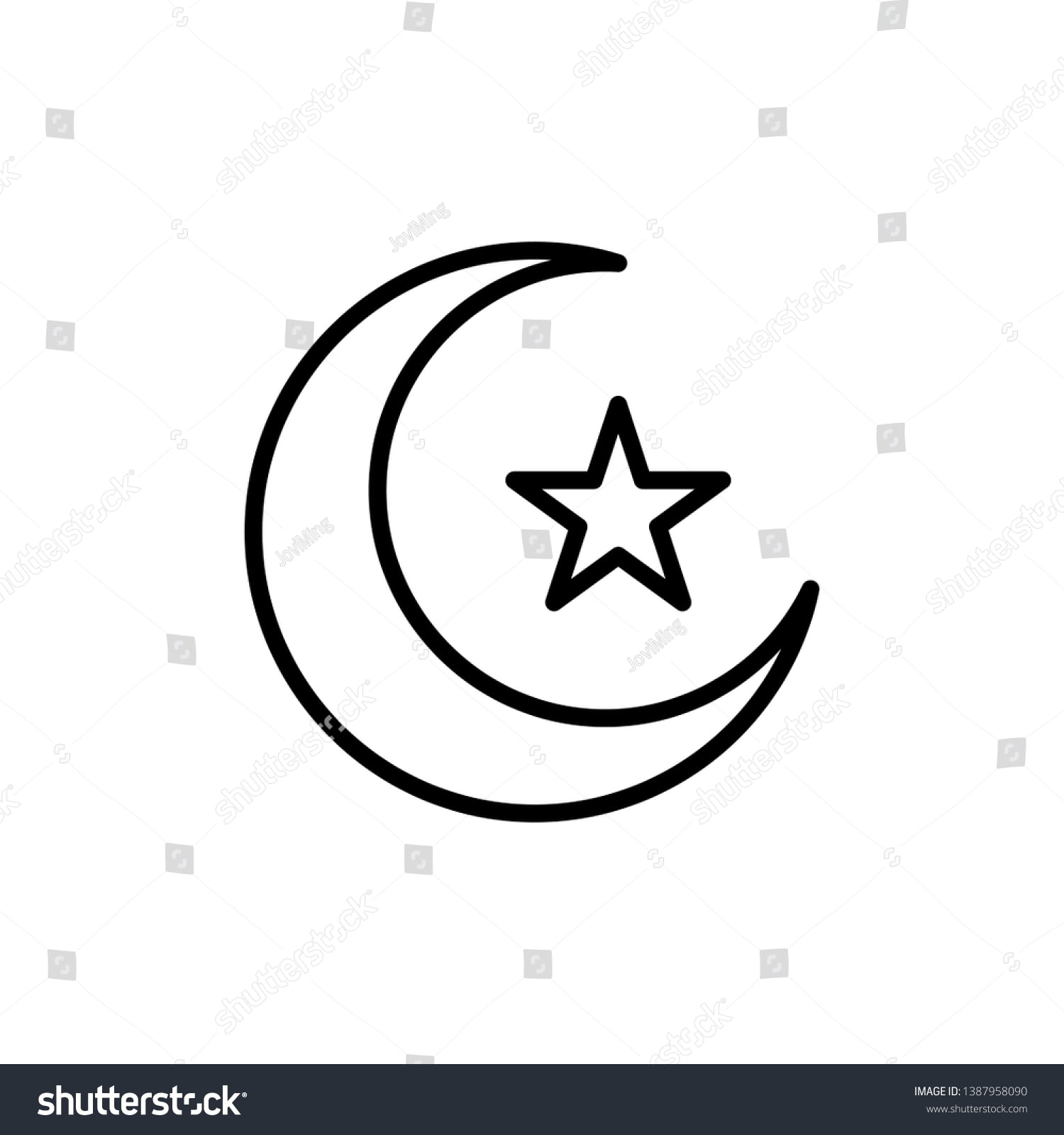 Ramadan Kareem Crescent Moon Star Vector Stock Vektorgrafik Lizenzfrei 1387958090 Shutterstock