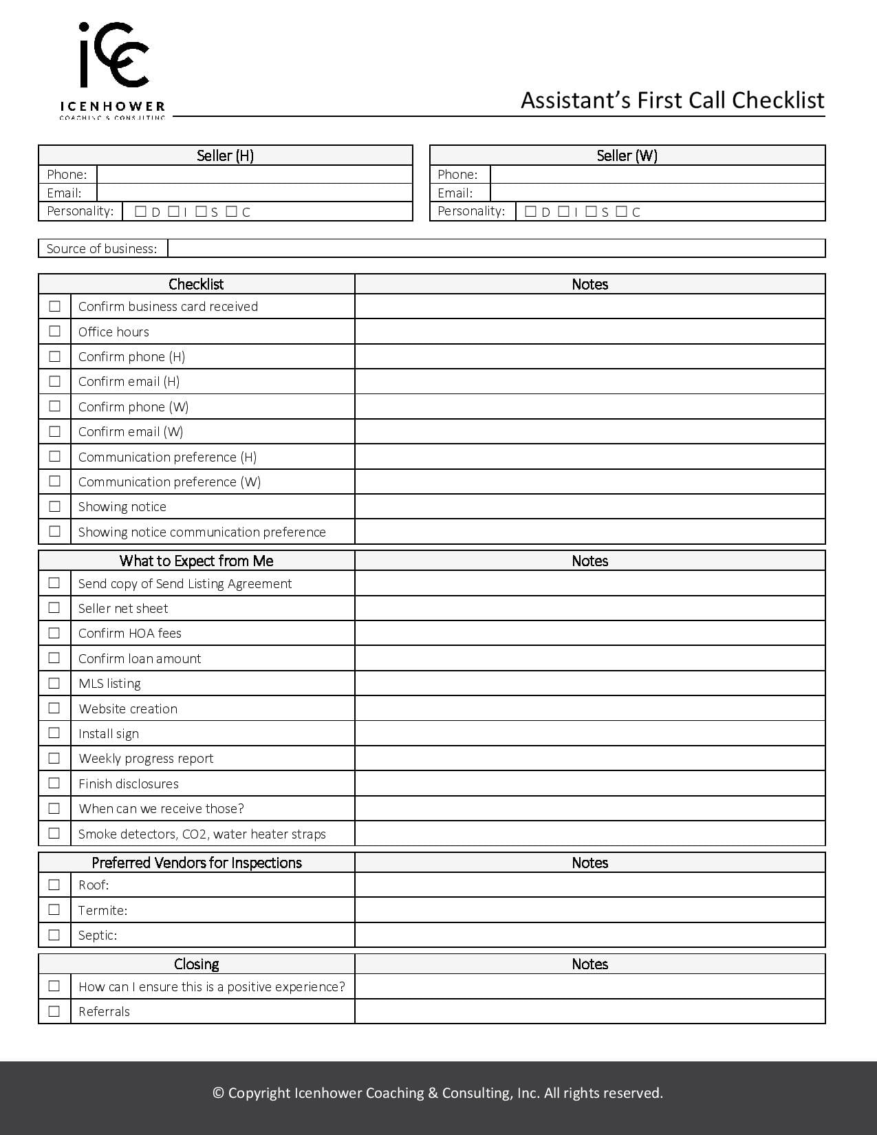 Realtor Listing Checklist FREE Template The Real Estate Trainer