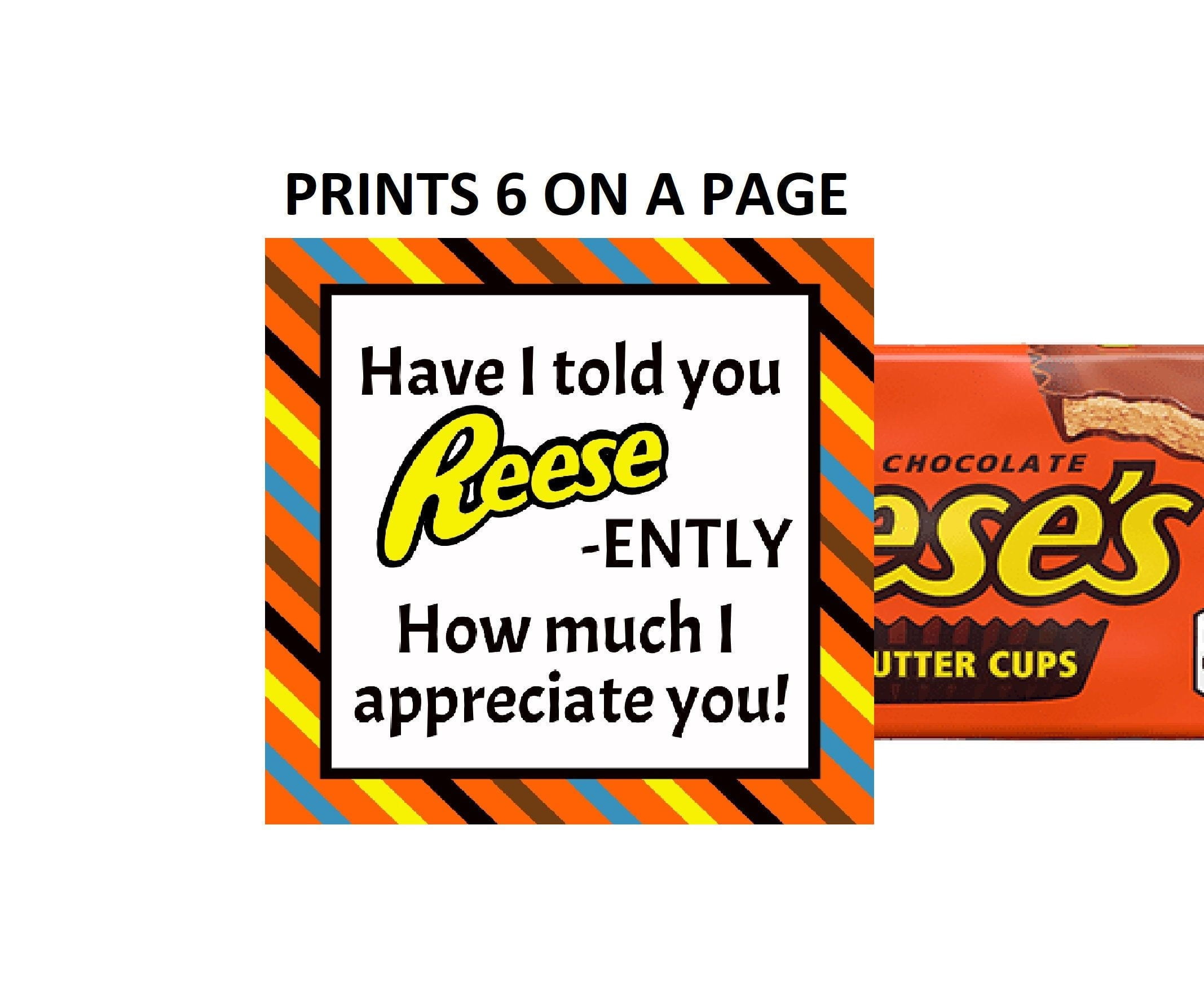 Reese s Thank You Gift Tag Reese s Thank You Gift Etsy Marketing Gift Employee Appreciation Gifts Staff Appreciation Gifts