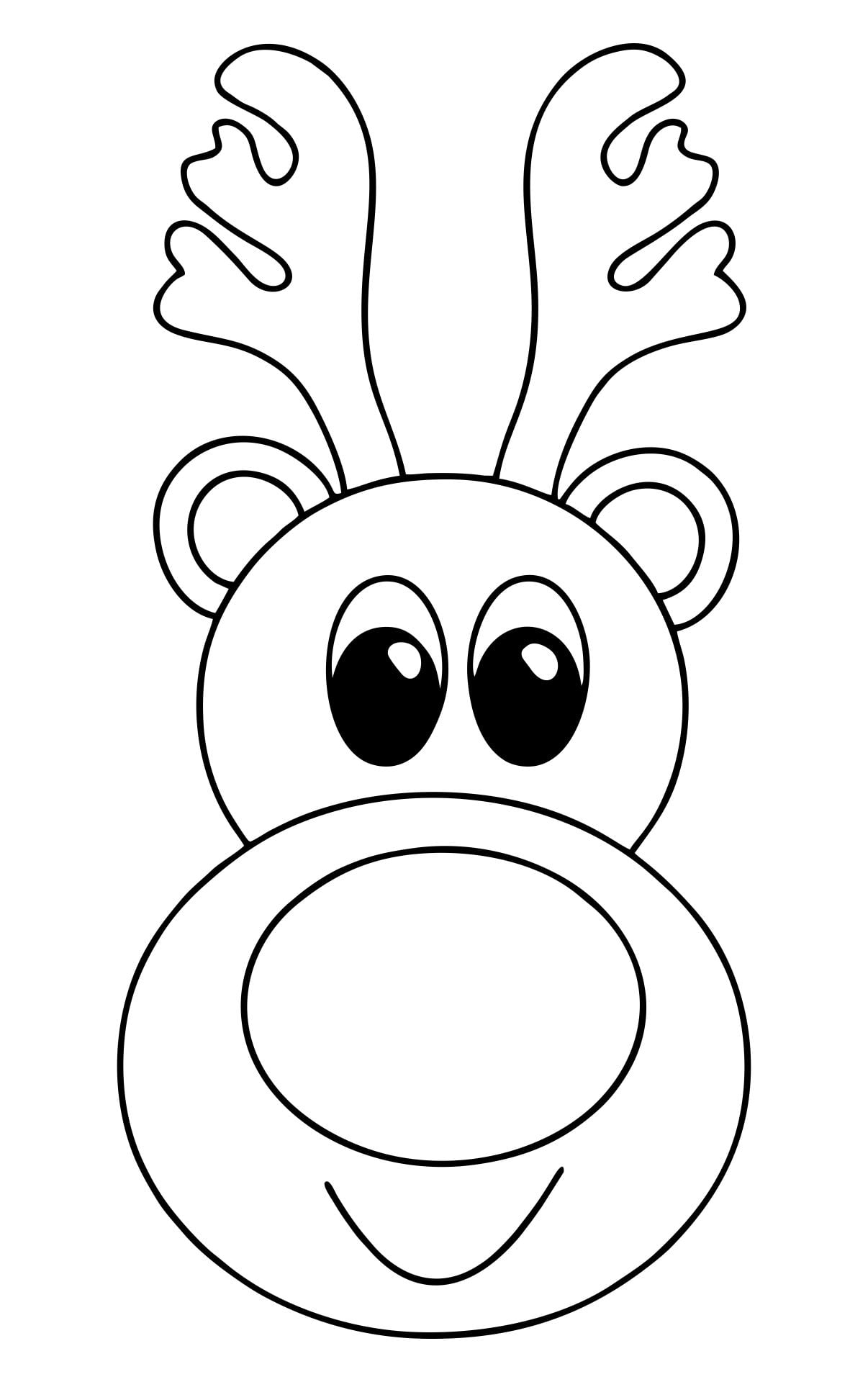 Reindeer Face Template Printable Reindeer Face Reindeer Card Kids Christmas Coloring Pages