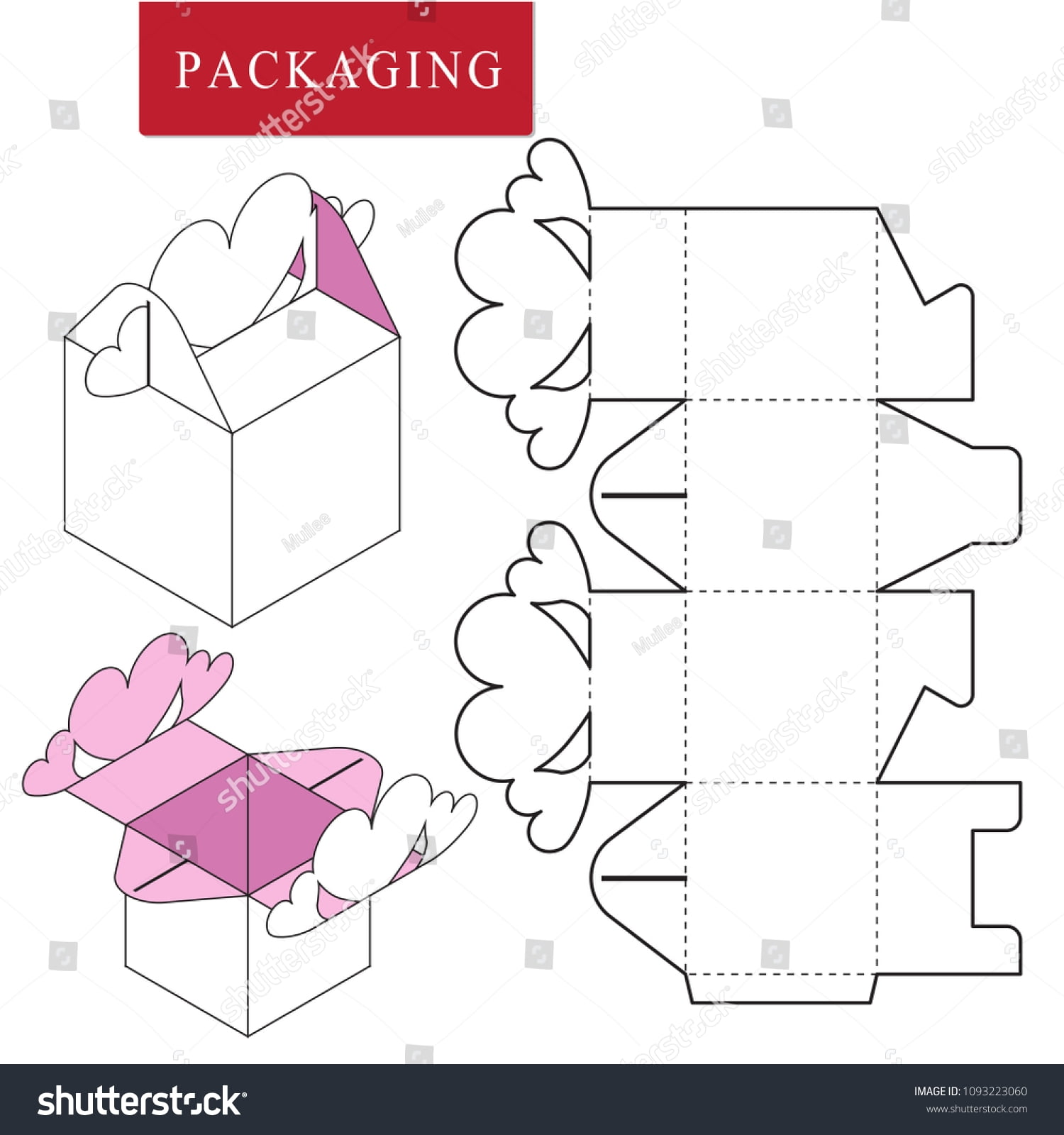 Retail Box Templatevalentine Day Concept Stock Vector Royalty Free 1093223060 Shutterstock
