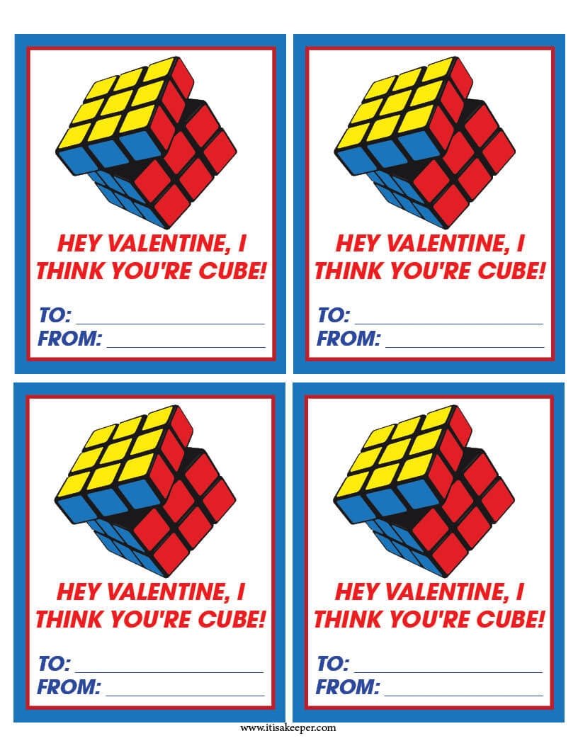 Rubik's Cube Valentine Printable