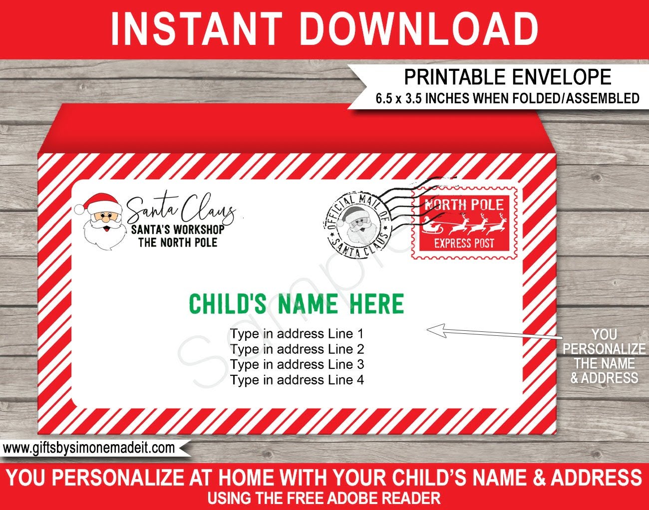 Free Printable North Pole Envelope Template