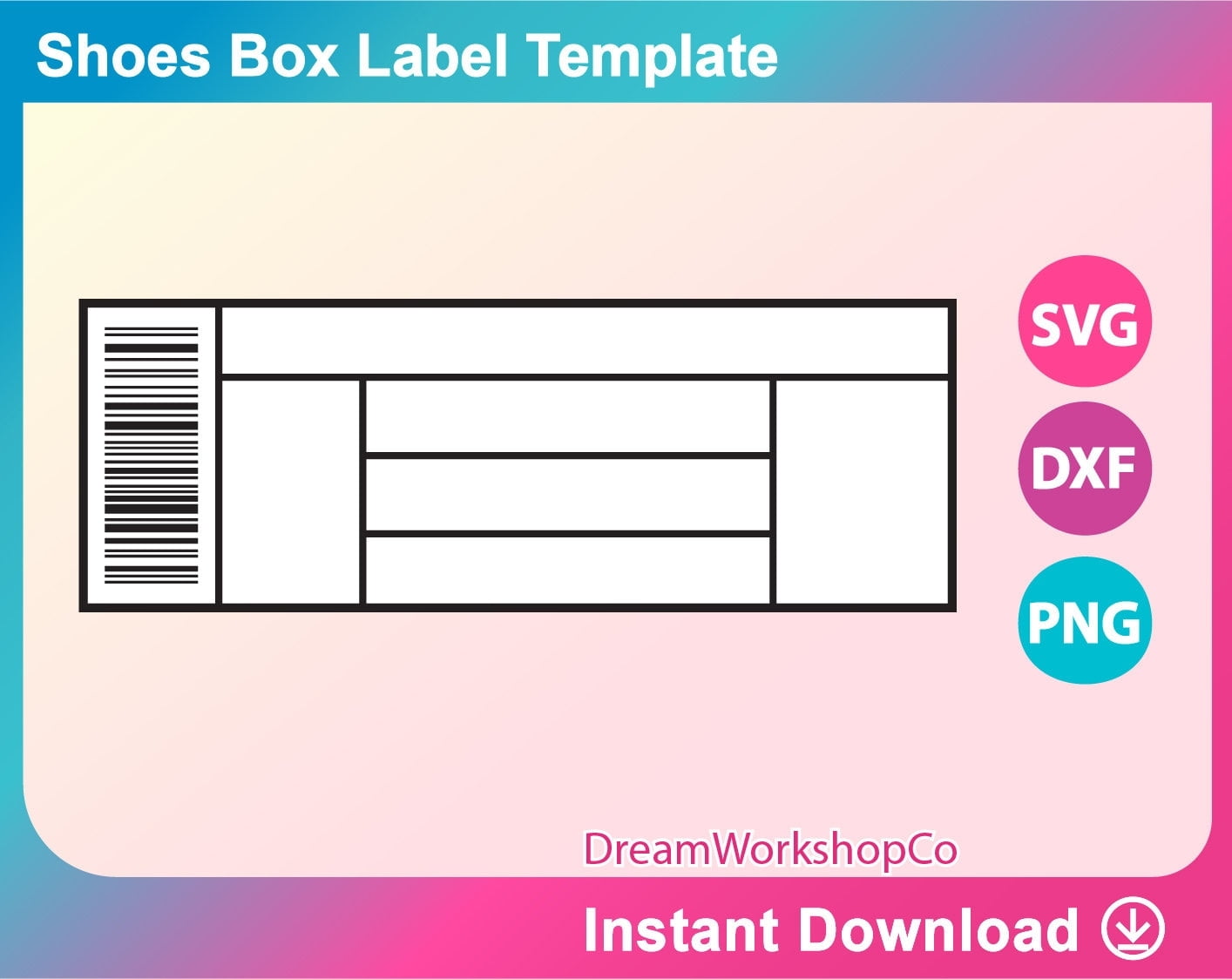 Schuhkarton Label Template SVG DXF PNG Druckbar Sofort Etsy de