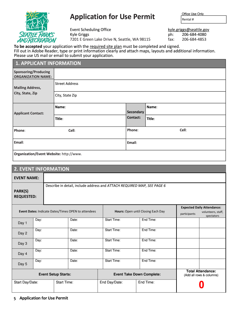 Printable Washington State Trip Permit Template