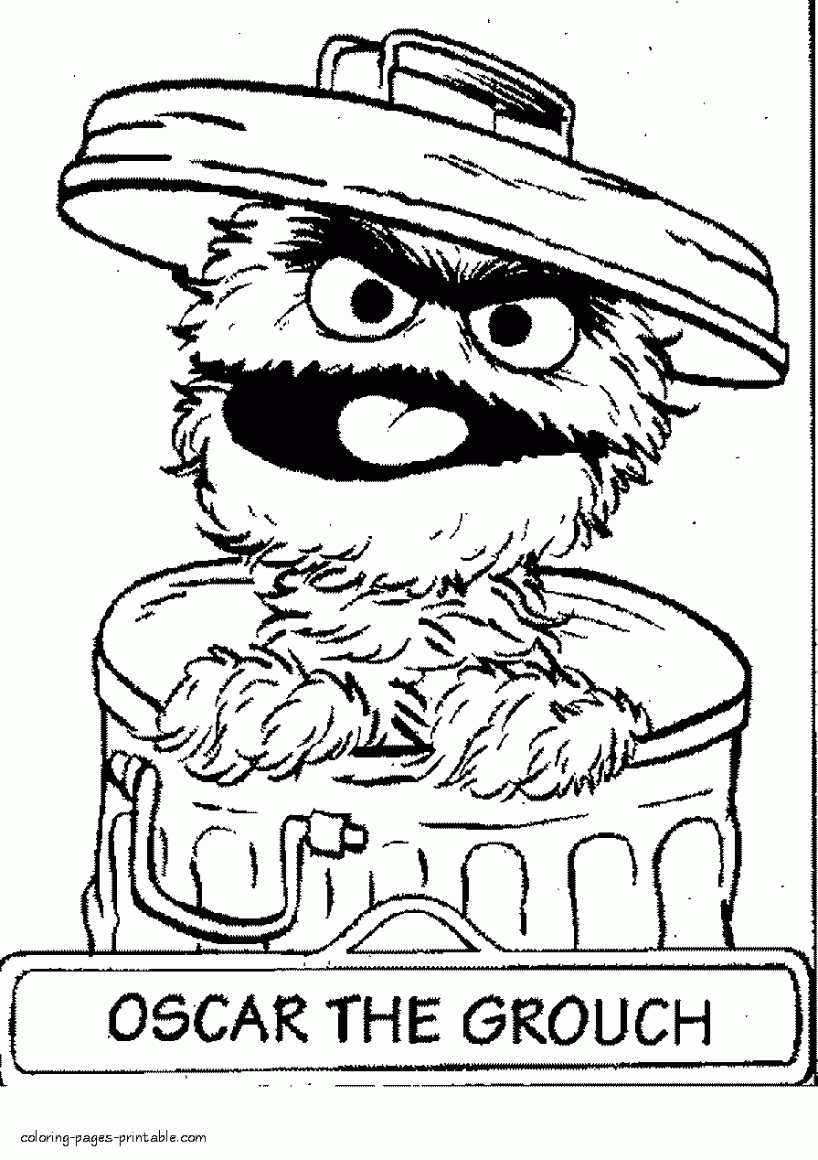 Sesame Street Oscar The Grouch Coloring Page COLORING PAGES PRINTABLE COM