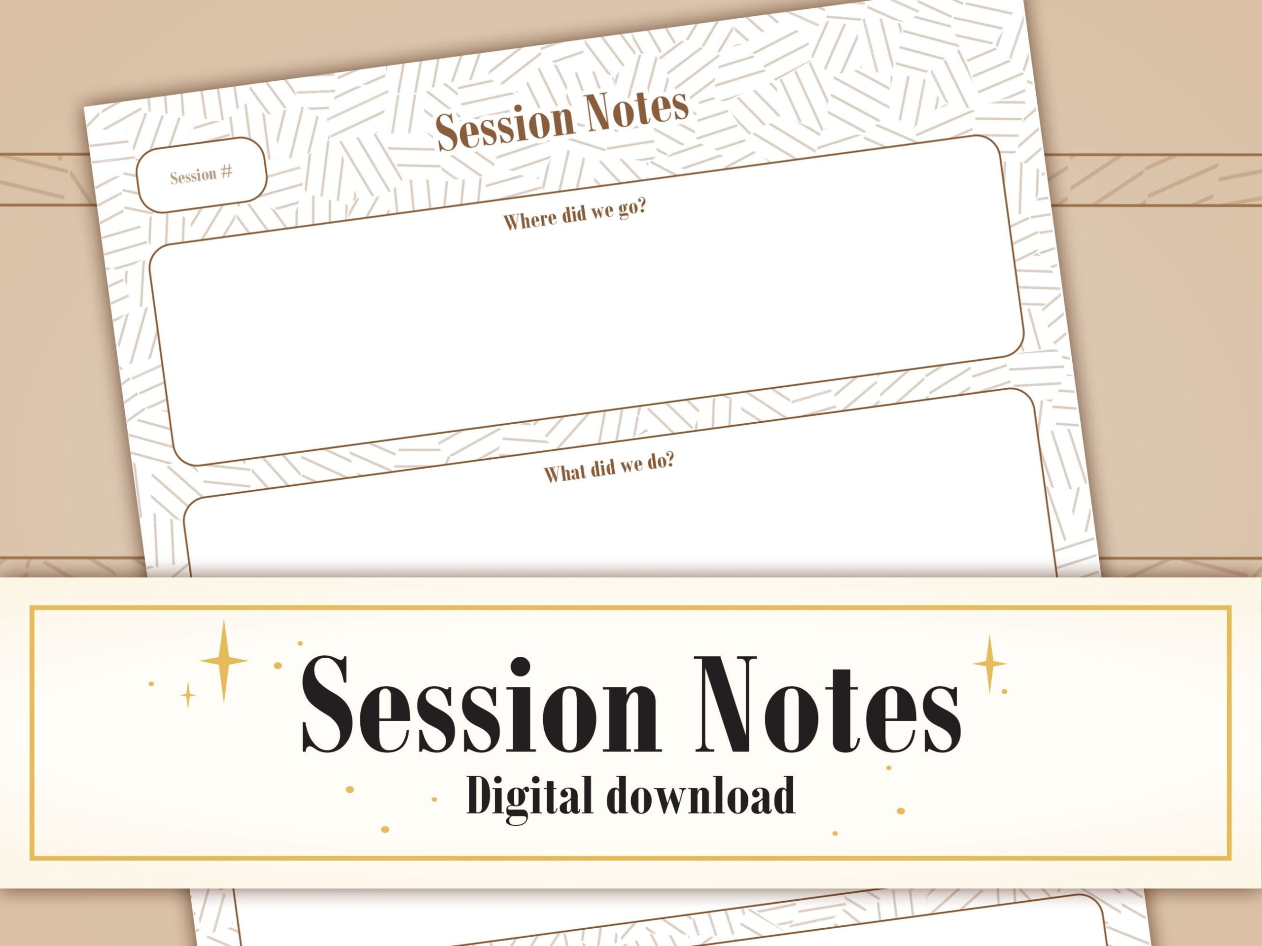 Session Notes Template D D Digital Tools Printable Etsy de