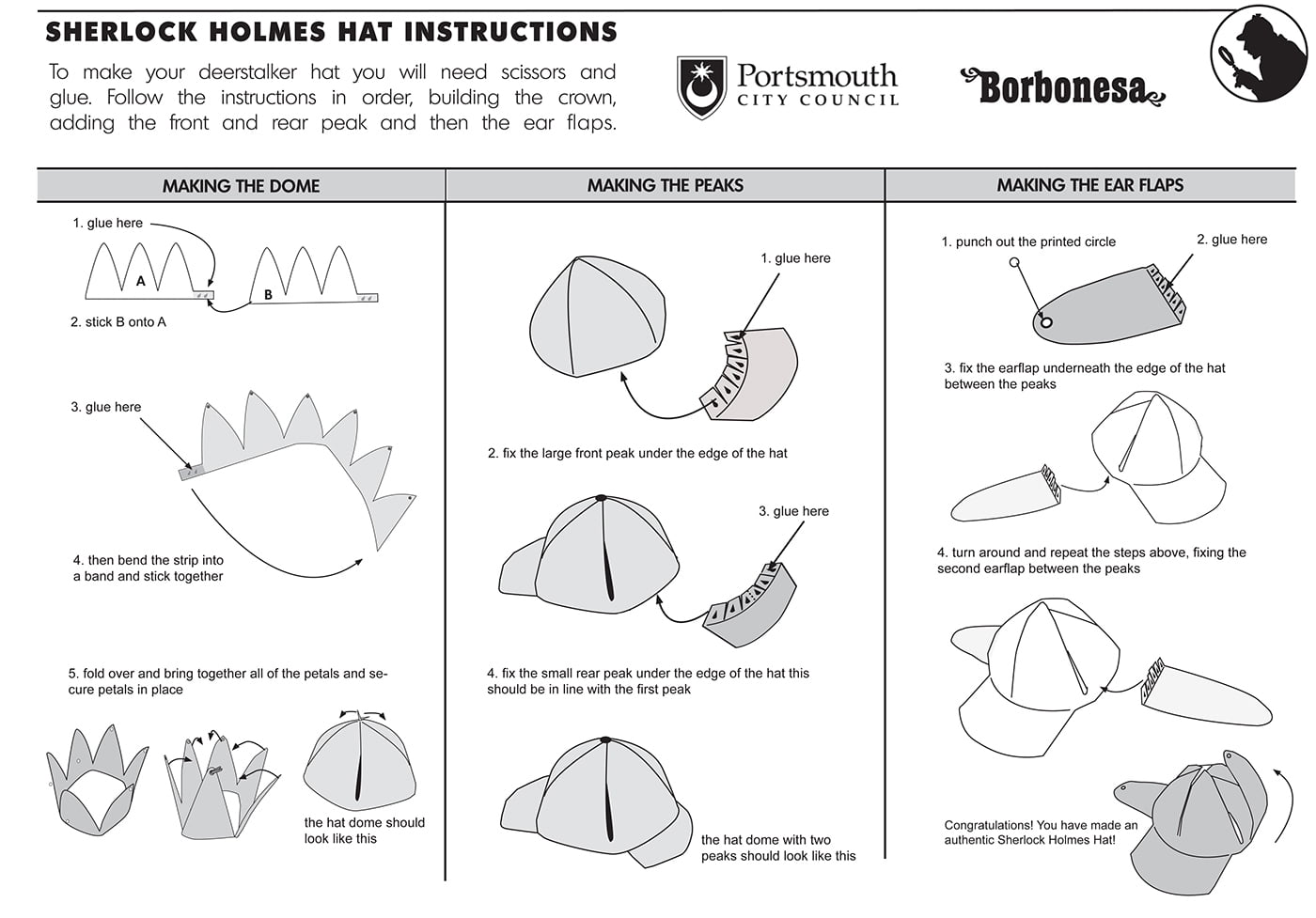 Sherlock Holmes Paper Deerstalker Hat Template On Behance