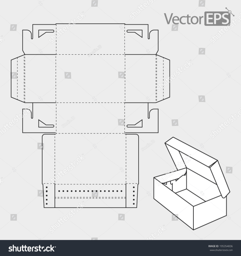 Shoe Box Stock Vector Royalty Free 195354836 Troqueles De Cajas Artesan as De Cajas De Zapatos Plantilla De Caja Imprimible