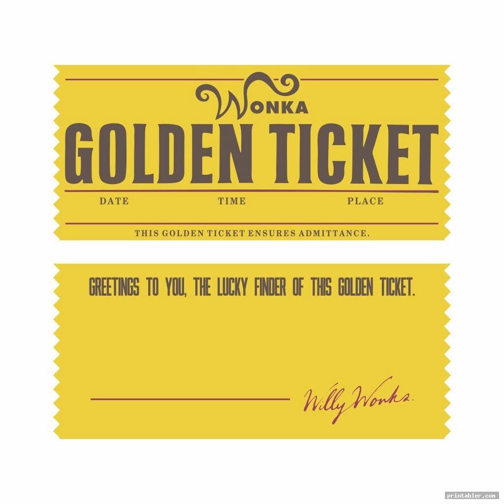 Printable Golden Ticket Template
