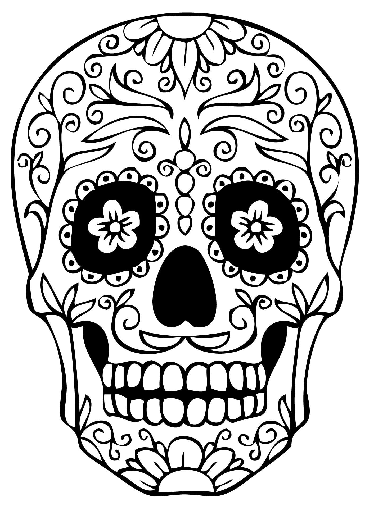 Skull Coloring Pages For Developing Knowledge In Human Physiology Skull Coloring Pages Sugar Skull Drawing Coloring Pages