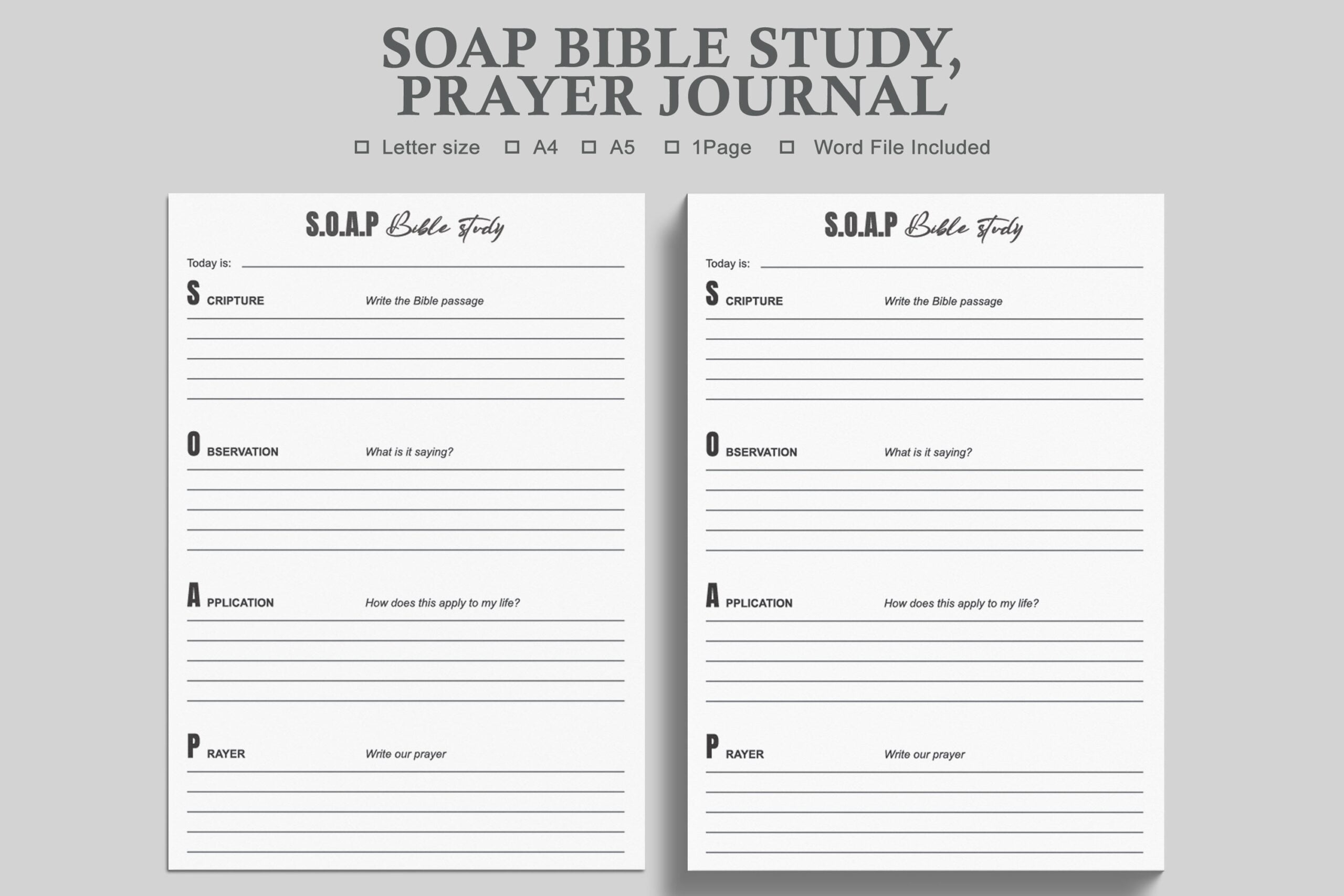 Printable Soap Bible Study Template