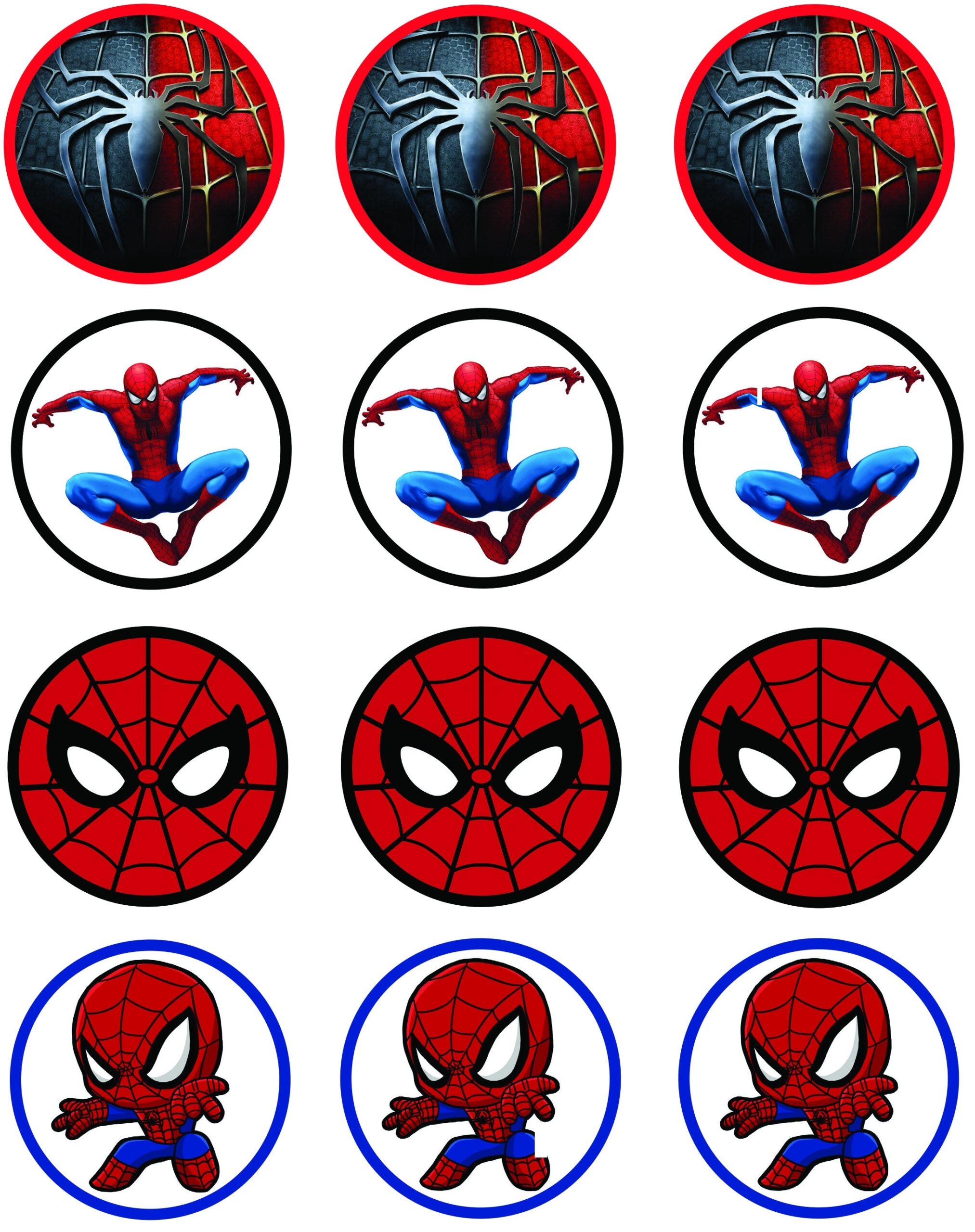 Spiderman Cupcake Toppers Spiderman Cupcake Toppers Etsy de