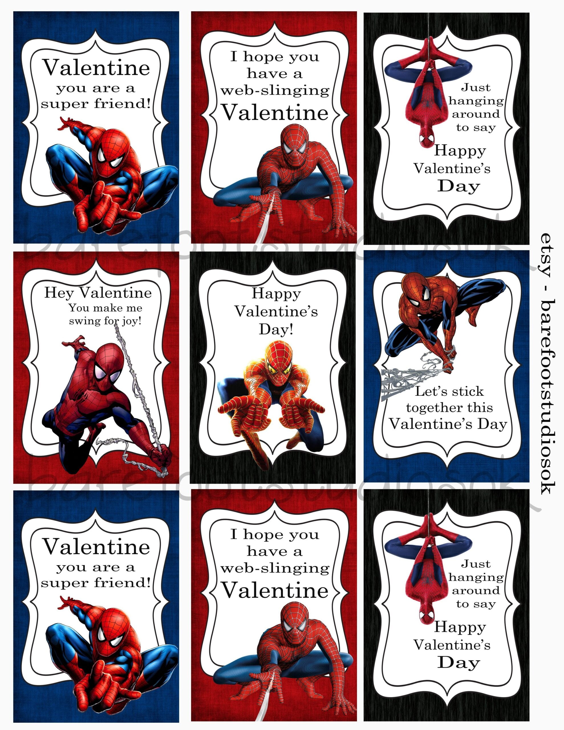 Spiderman Printable Valentines Valentines Printables Valentine Valentines