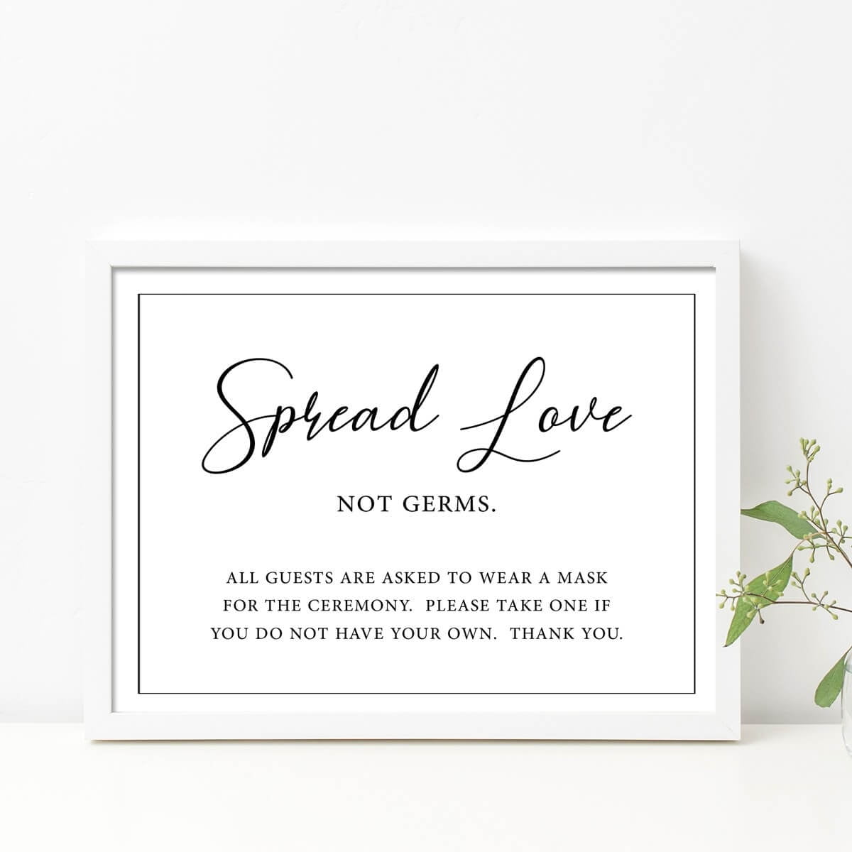 Spread love not germs free printable Dana Osborne Design
