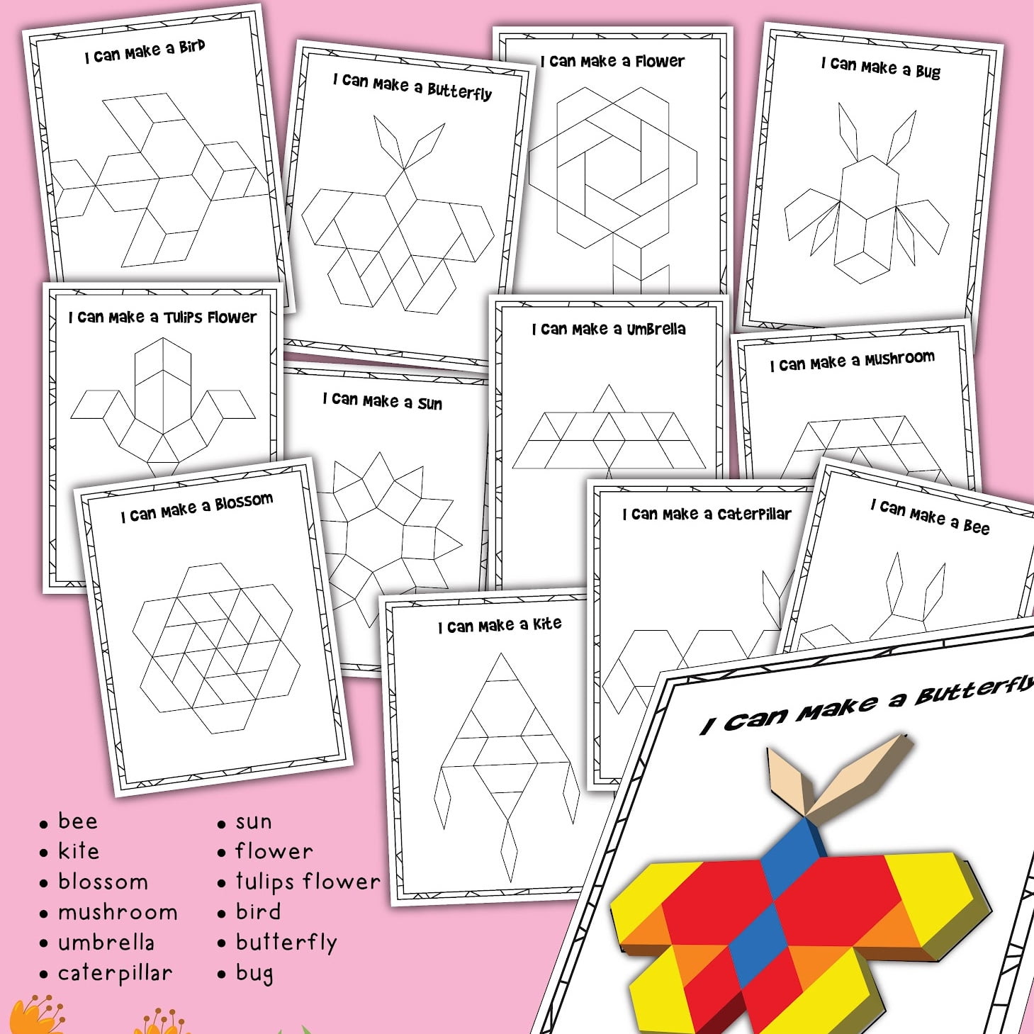 Spring Pattern Block Printables Teaching Mama