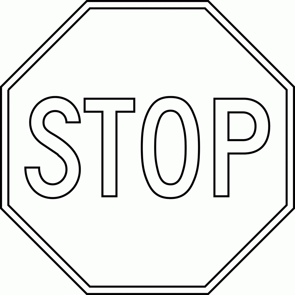 Stop Sign Template Printable Coloring Home