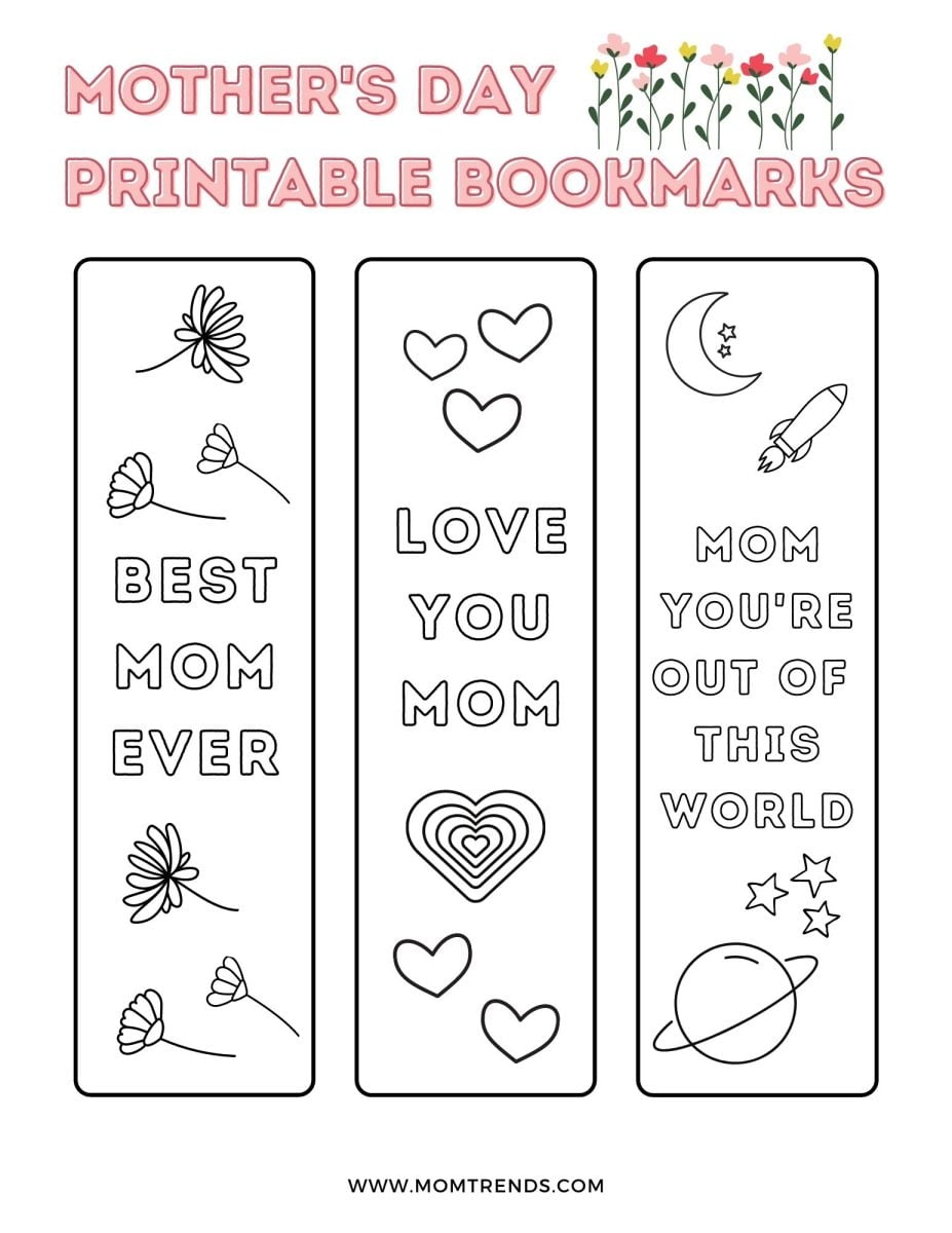 Sweet Mother s Day Bookmark Printable MomTrends