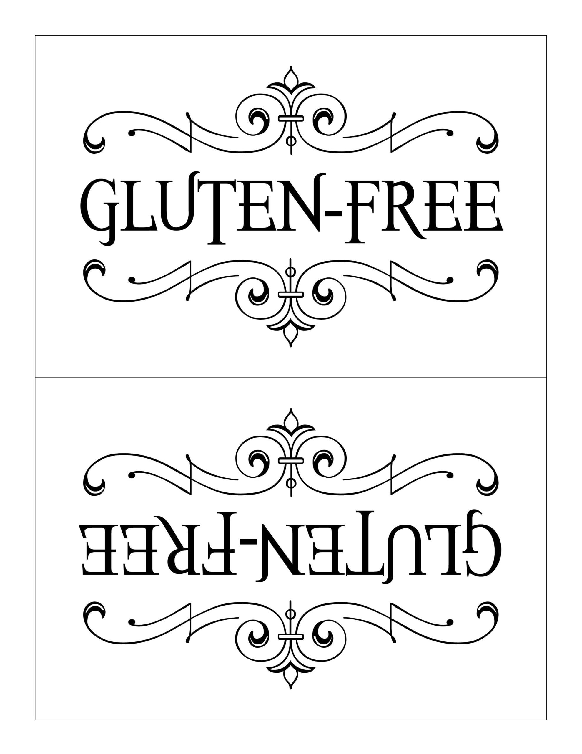 Printable Gluten Free Signs