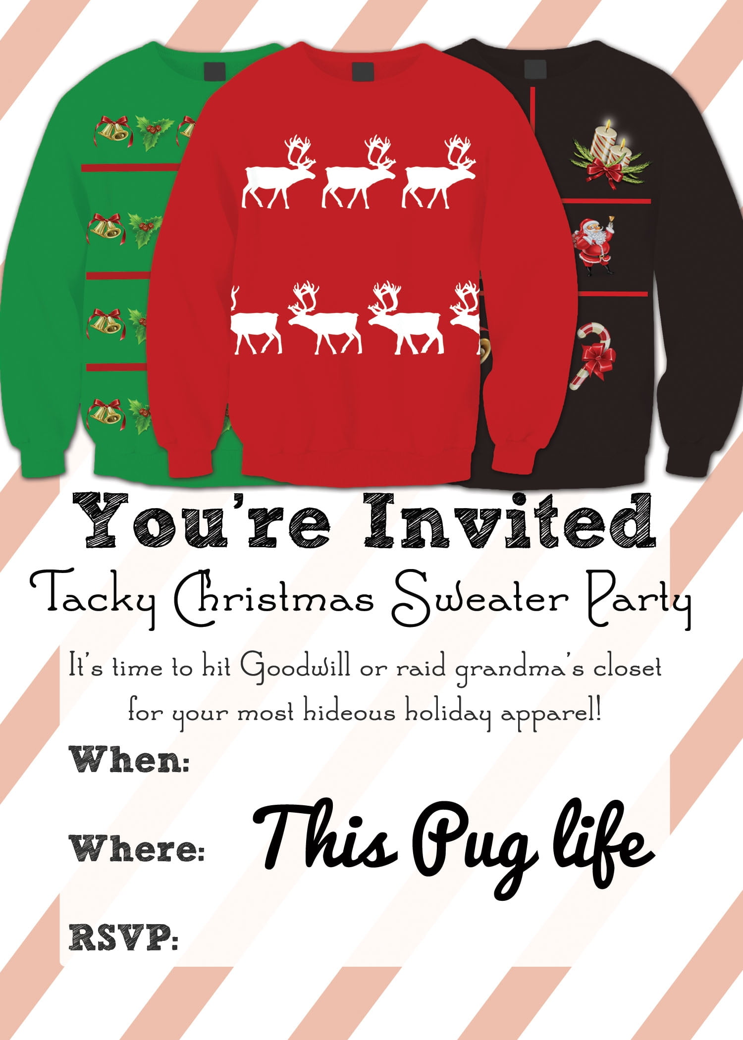 Free Printable Ugly Sweater Party Invitation Template Free