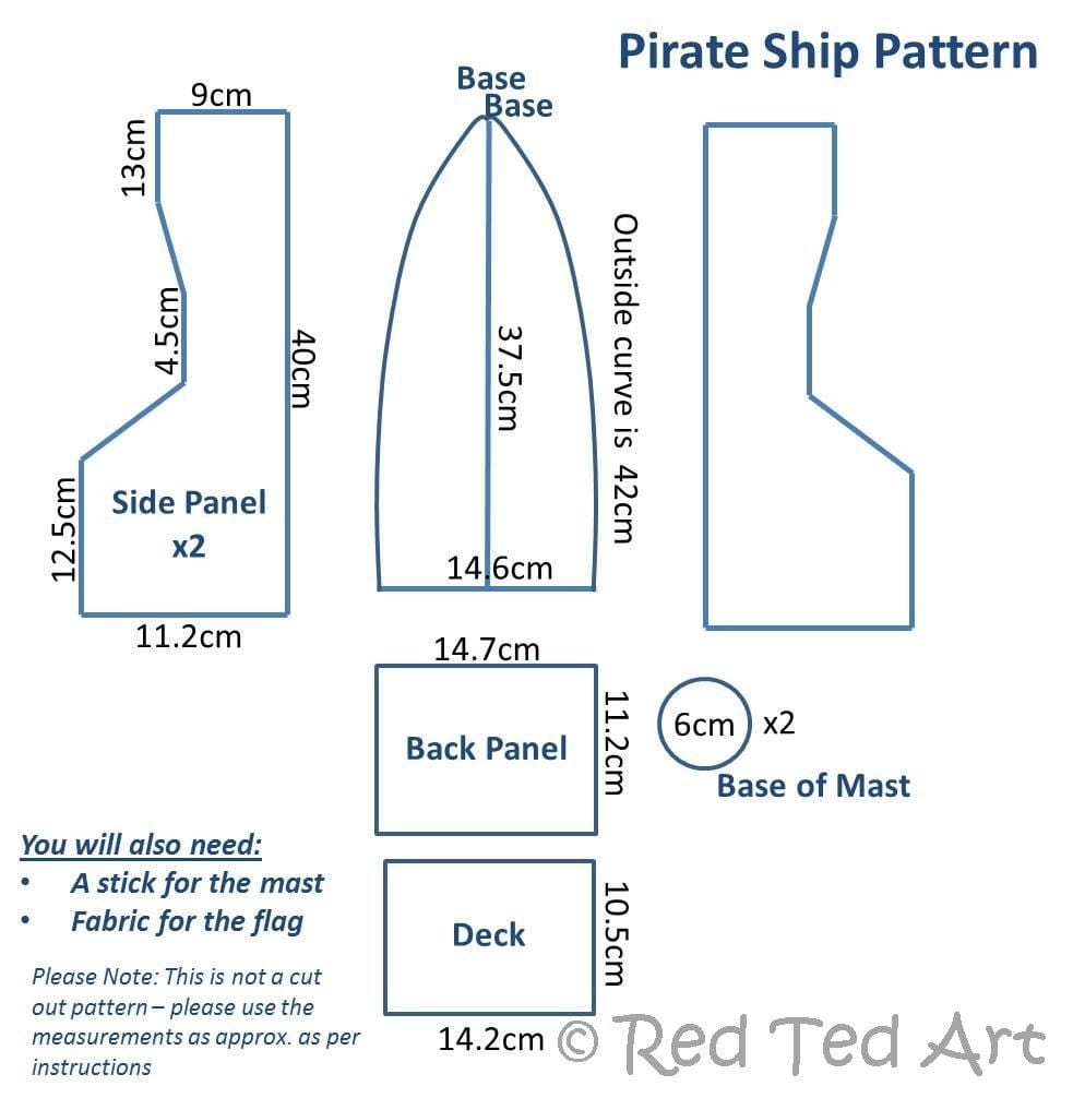 Printable Cardboard Pirate Ship Template