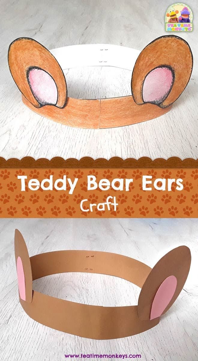 Teddy Bear Ears Craft Tea Time Monkeys Manualidades Preescolar Manualidades Risitos De Oro