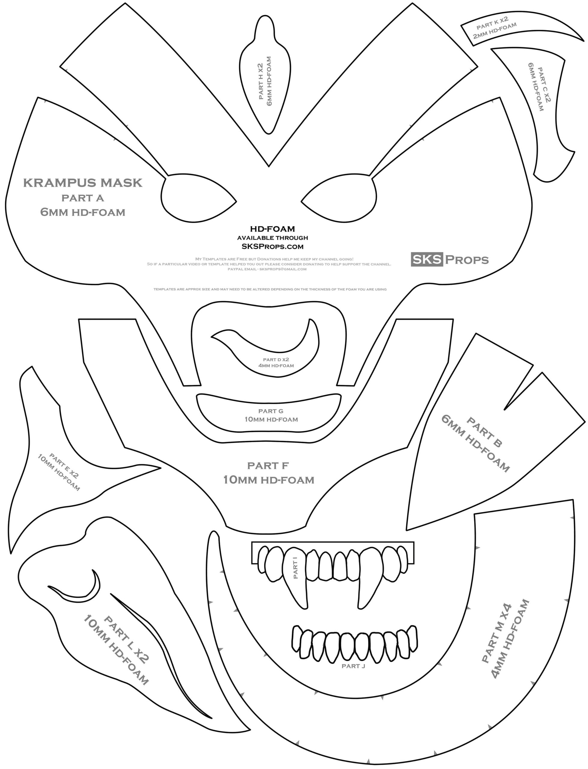 Printable Eva Foam Armor Templates