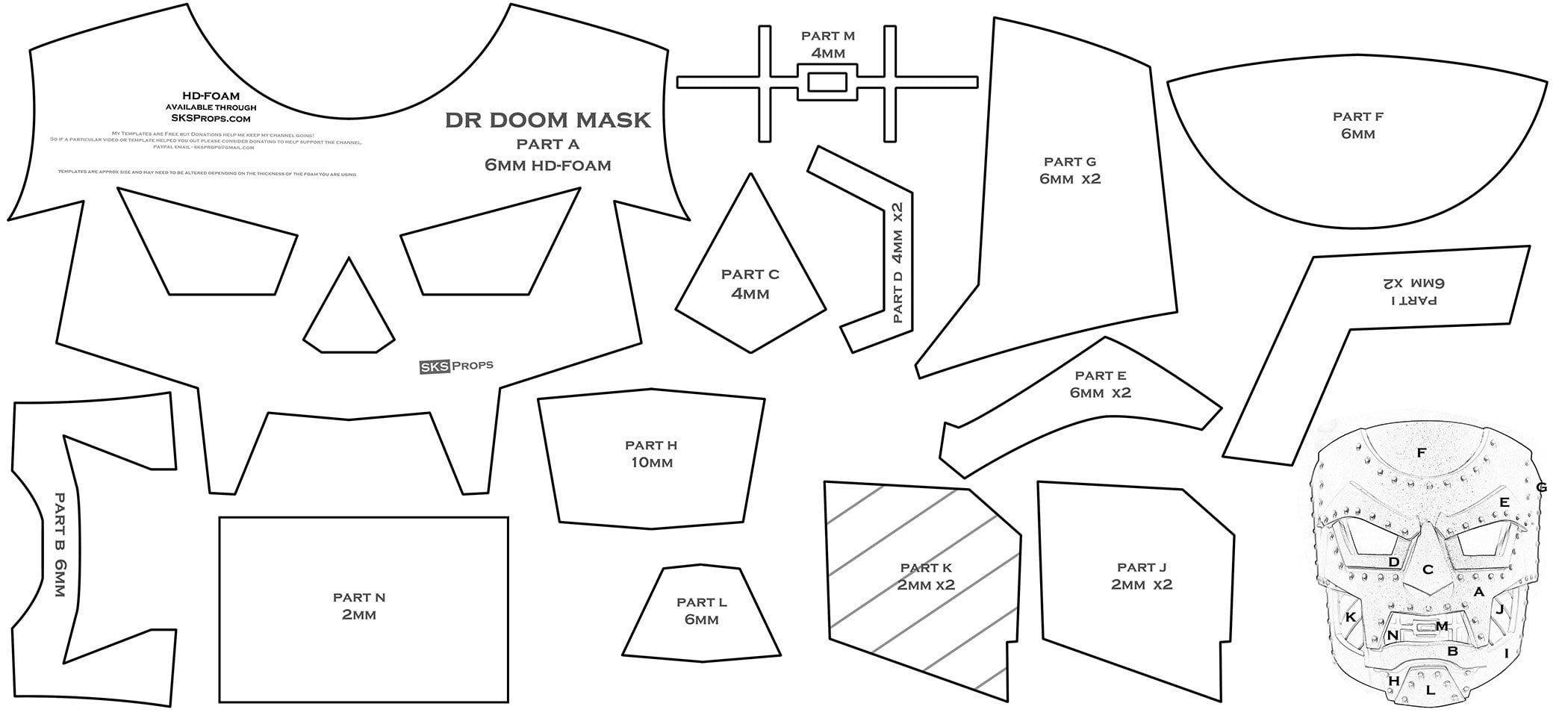 Printable Free Foam Helmet Template Pdf