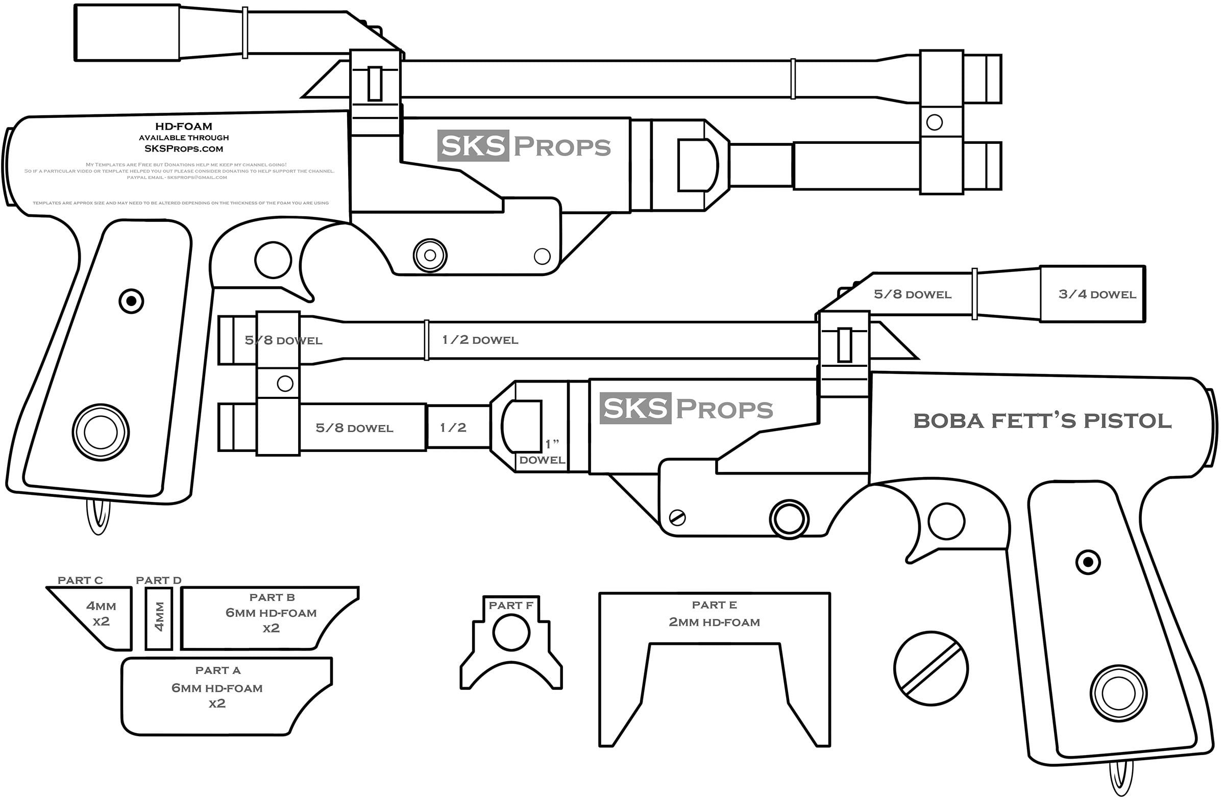 Printable Cardboard Gun Template