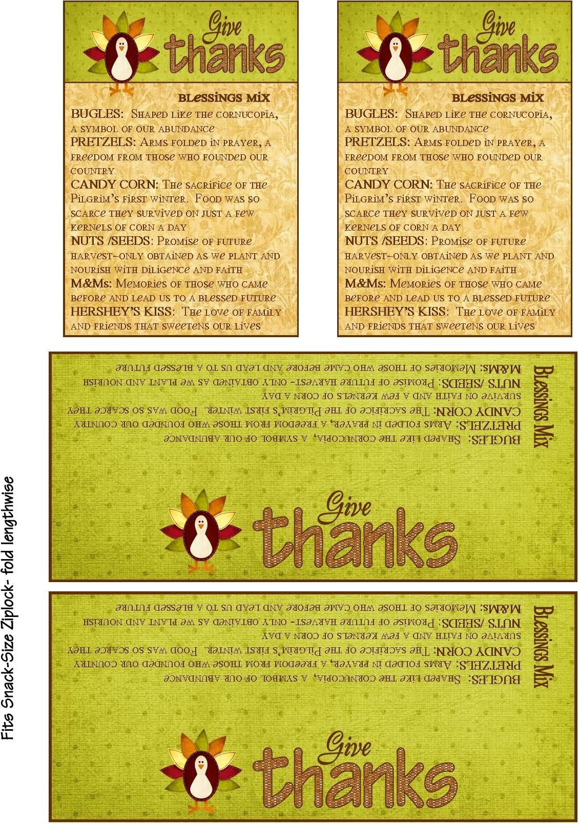 Thanksgiving Blessings Mix and Printable Gift Tag Thanksgiving Blessings Thanksgiving Fun Gift Tags Printable