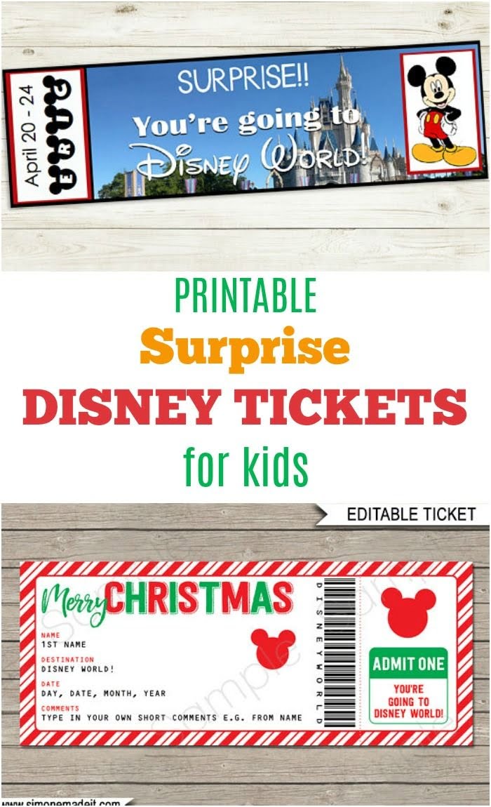 The Best Disney World Printables From Etsy plus A Free Printable Disney Trip Reveal Disney Vacation Surprise Disney World Tickets