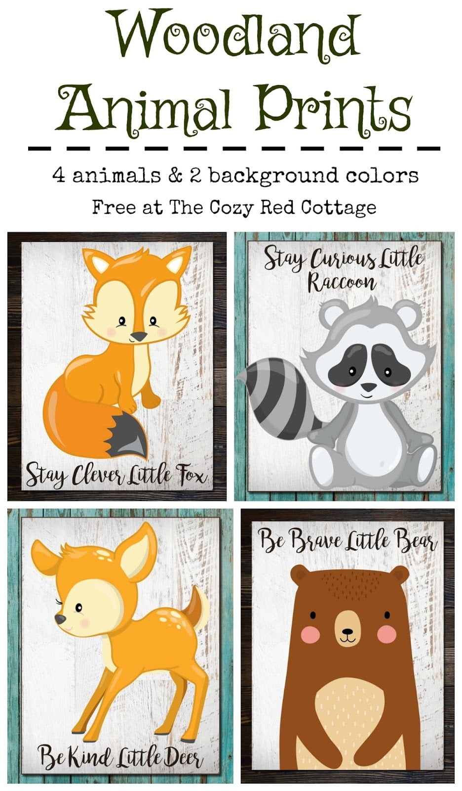 The Cozy Red Cottage Free Woodland Animal Prints