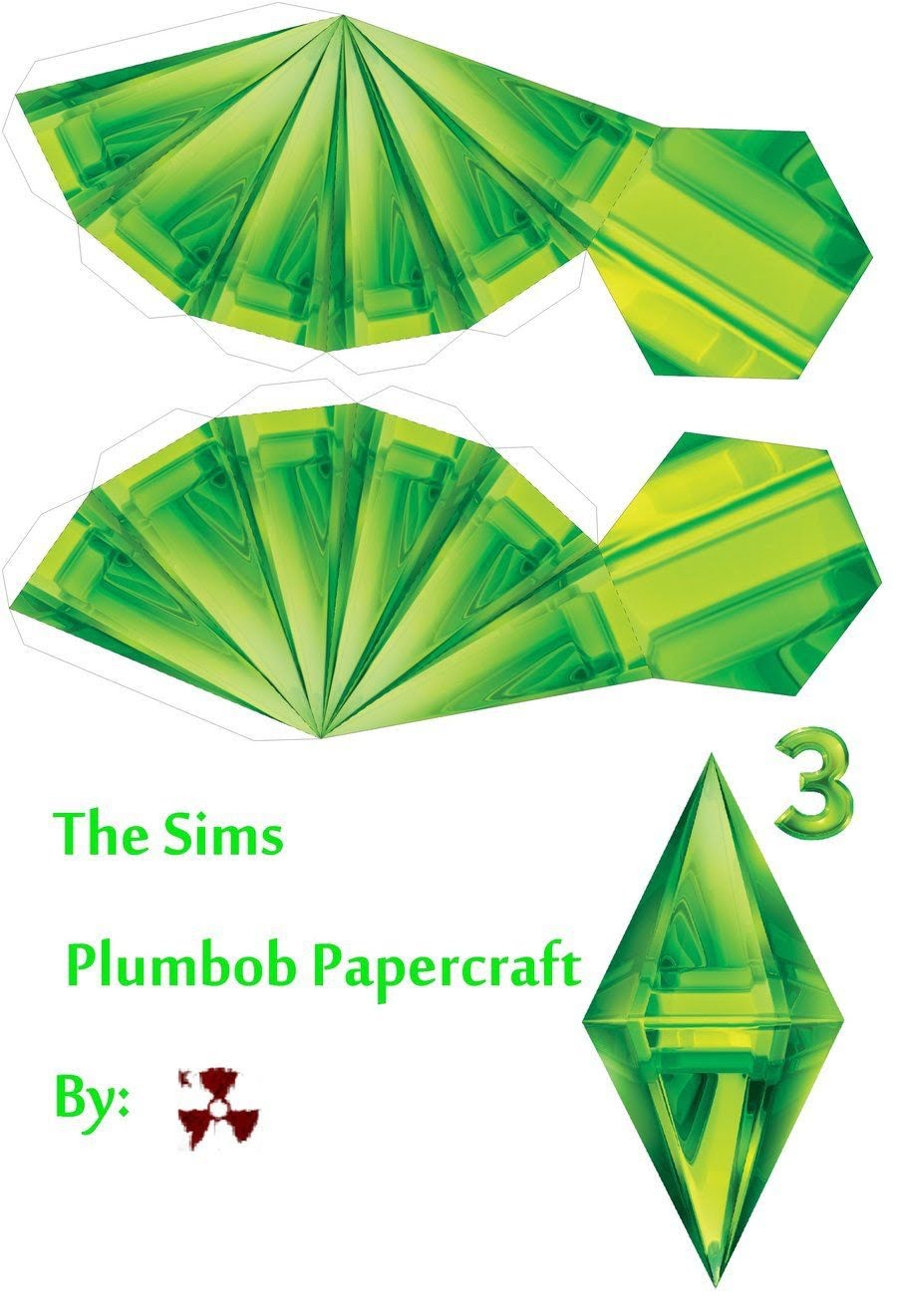 The Sims Plumbob Papercraft Template Designed By Killero Hit The Download Button For Printable Versi Sims Halloween Costume Diy Halloween Costumes Sims Costume