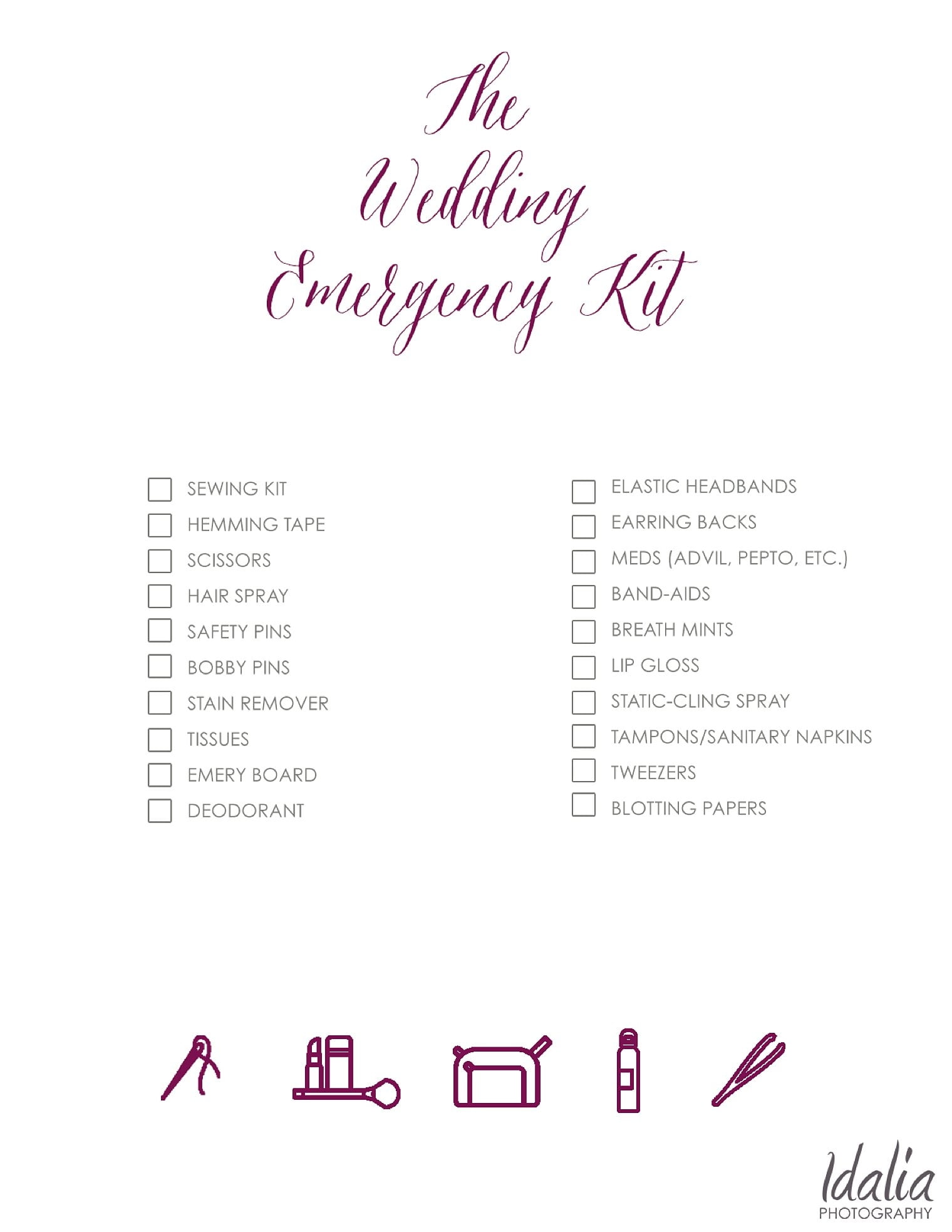 The Wedding Day Emergency Kit Tips For Brides