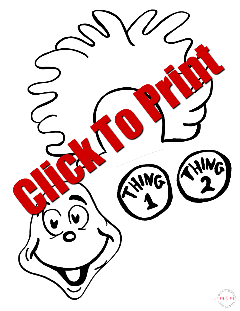 Thing 1 Printable Template