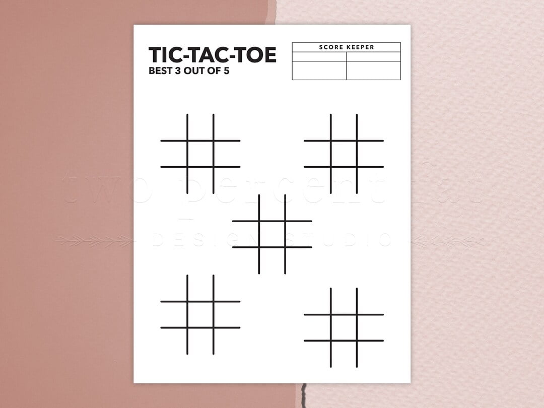 Tic Tac Toe Printable Board Game Board Game Template Blank Etsy New Zealand