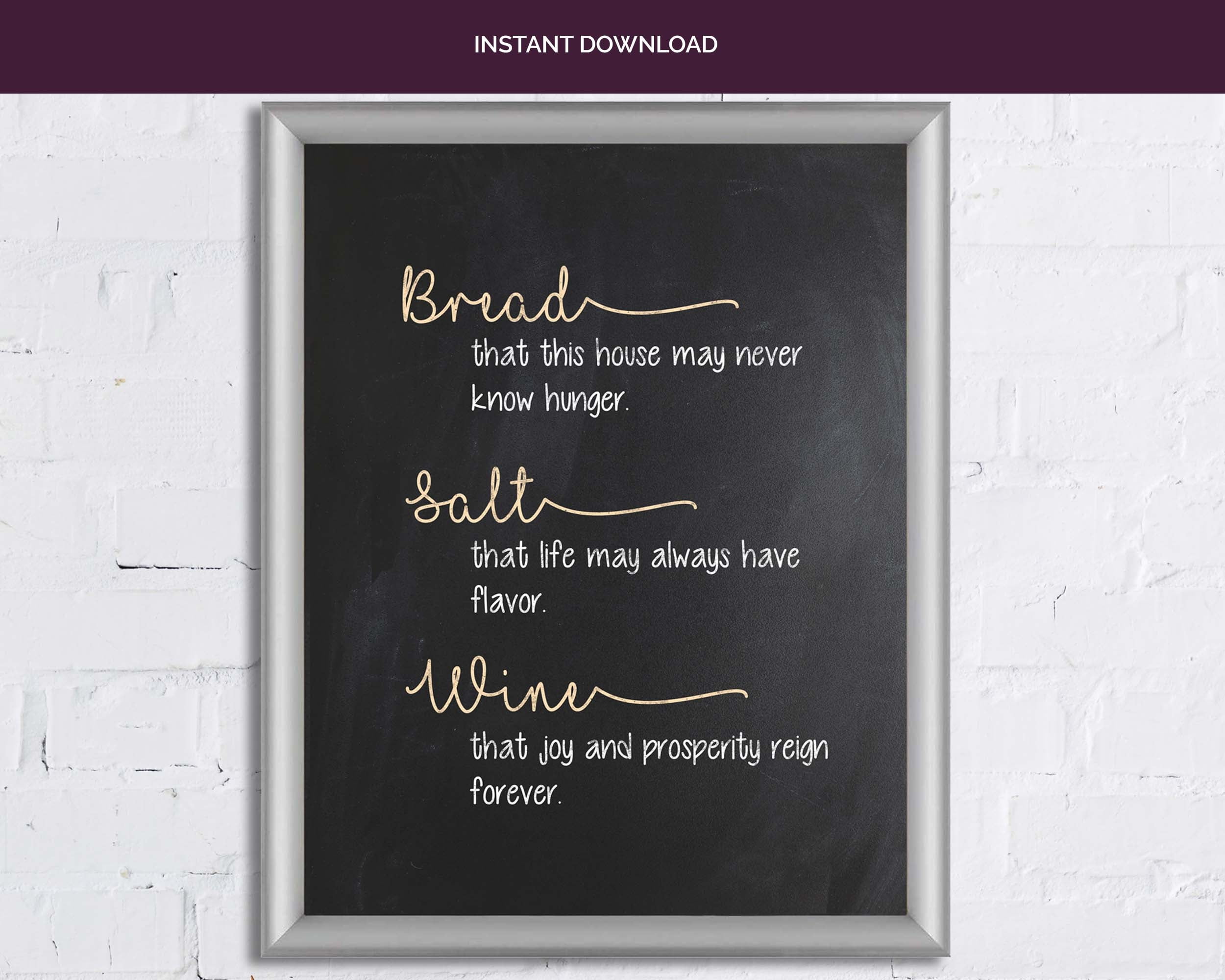 Traditional Housewarming Blessing Printable Instant Download 