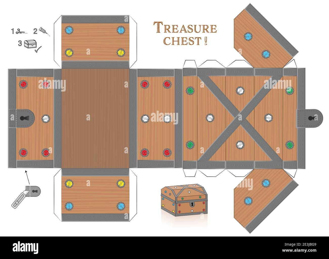 Cut Out Printable Treasure Chest Template
