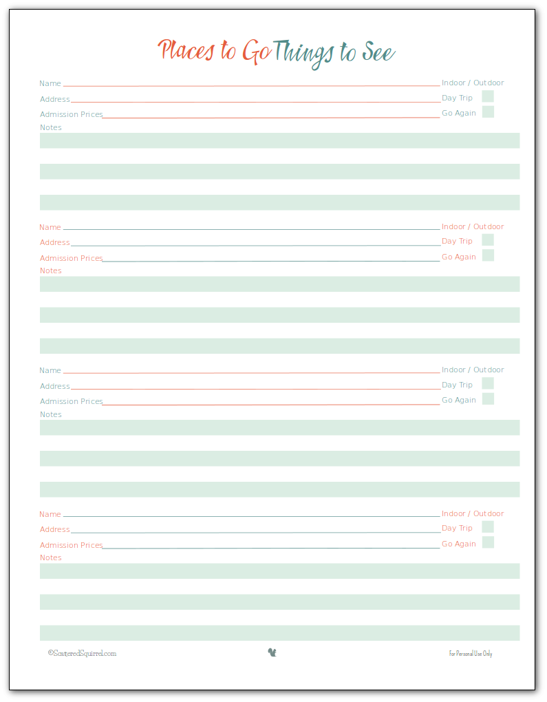 Free Printable Vacation Planner Template Pdf