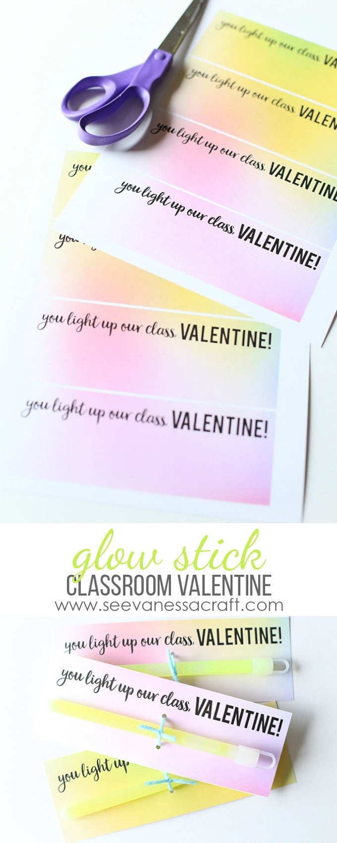 Glow Stick Valentine Printable