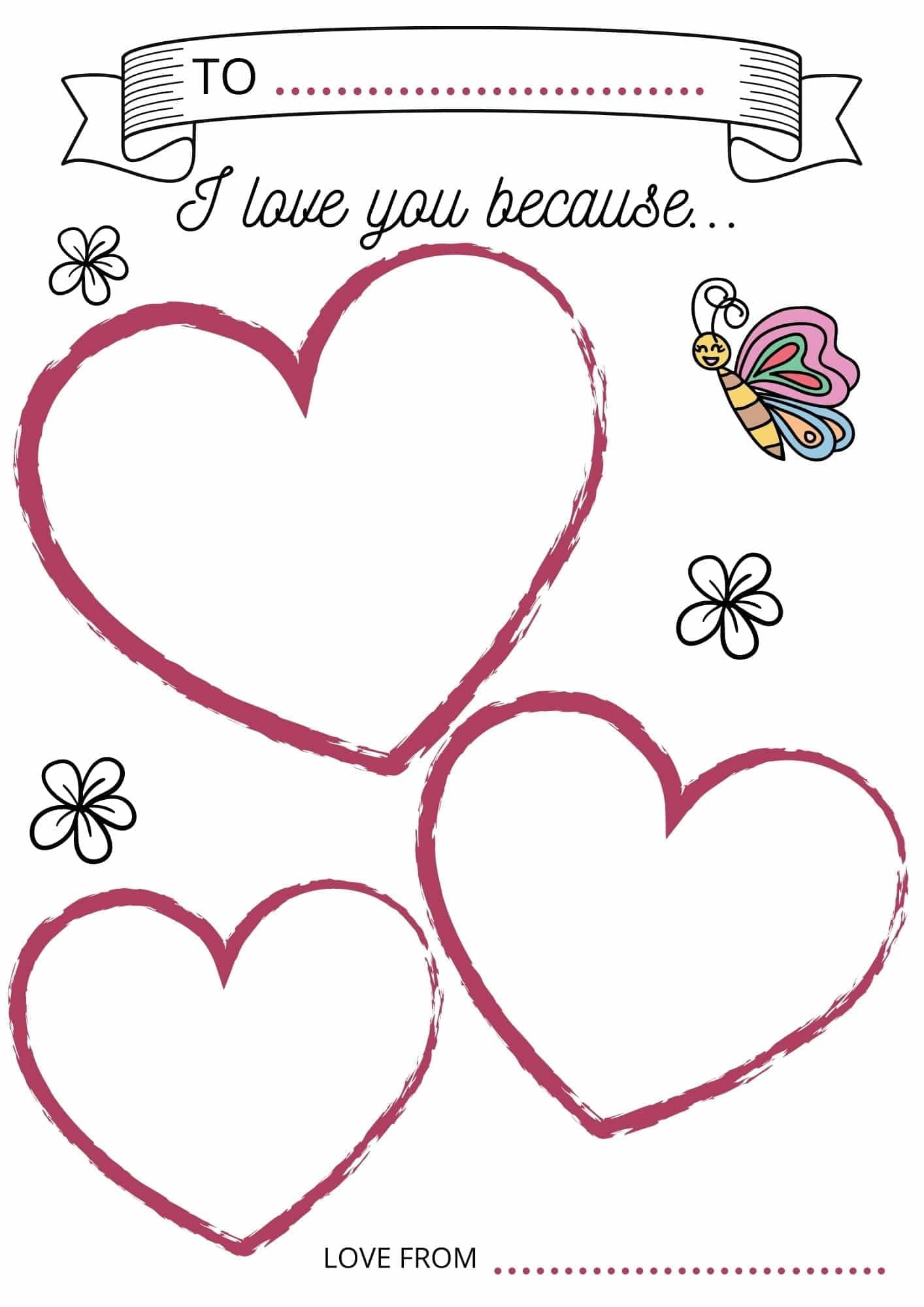 Valentines day love letter template kids The Mummy Bubble