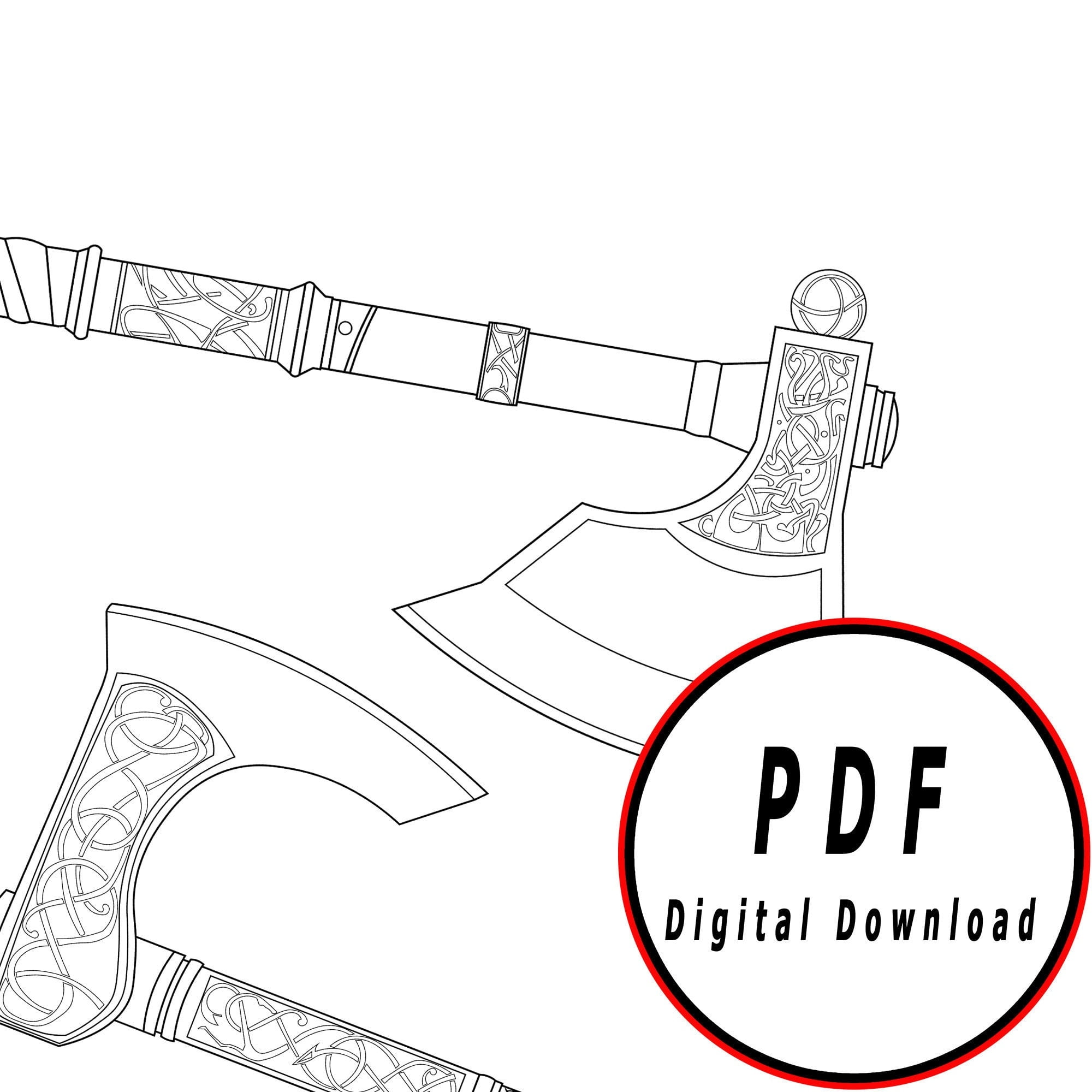 Valhalla Double Axe Template Pattern Movie Blueprint Pdf Etsy de