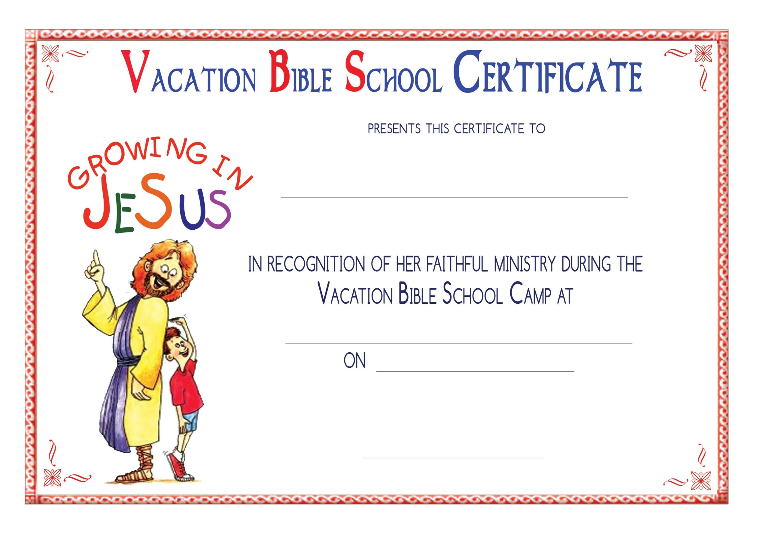 Vbs Certificate Templates School Certificates Free Vacation Bible School Vacation Bible School